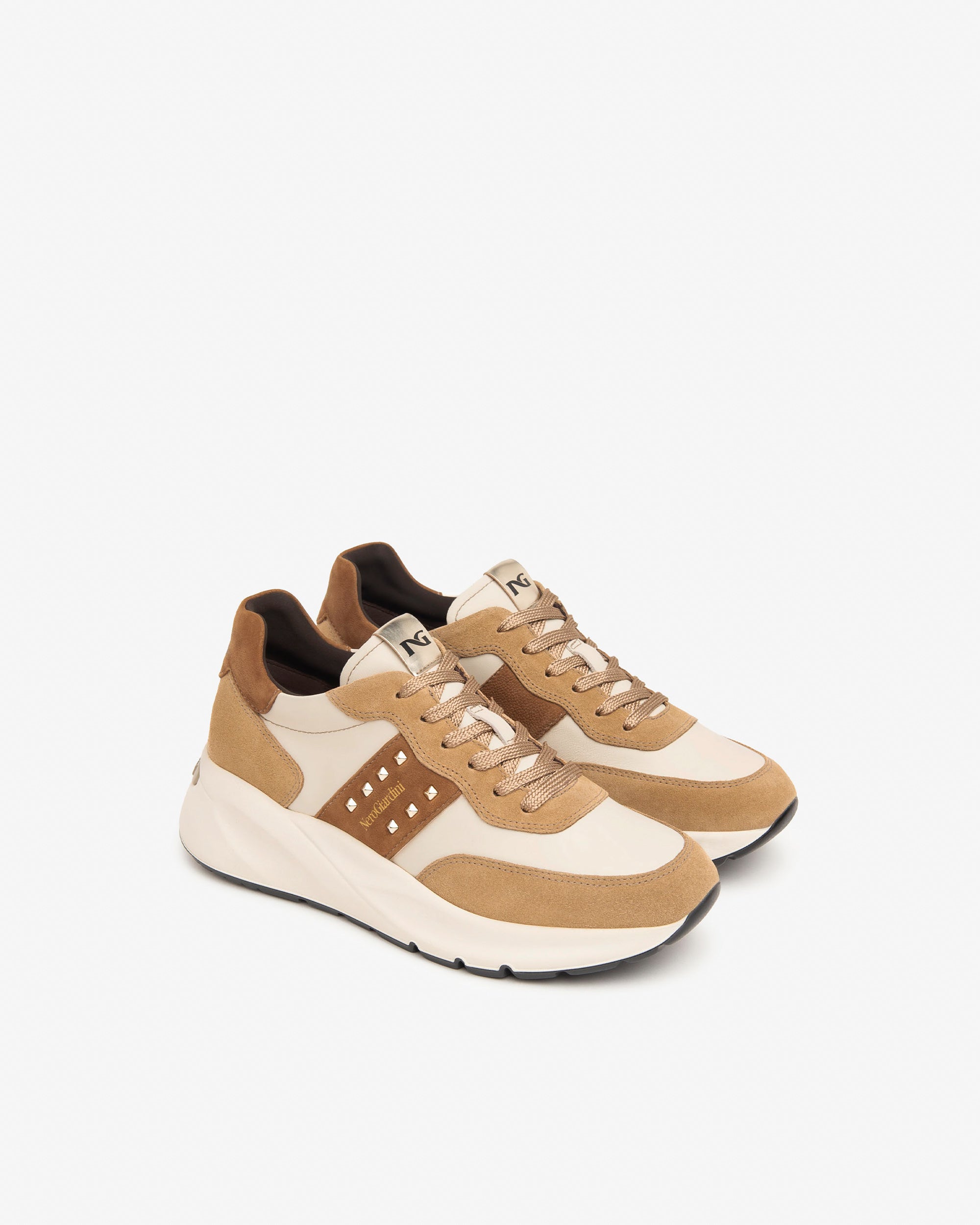 Nero Giardini Sneakers tennis femme tissu cuir 39