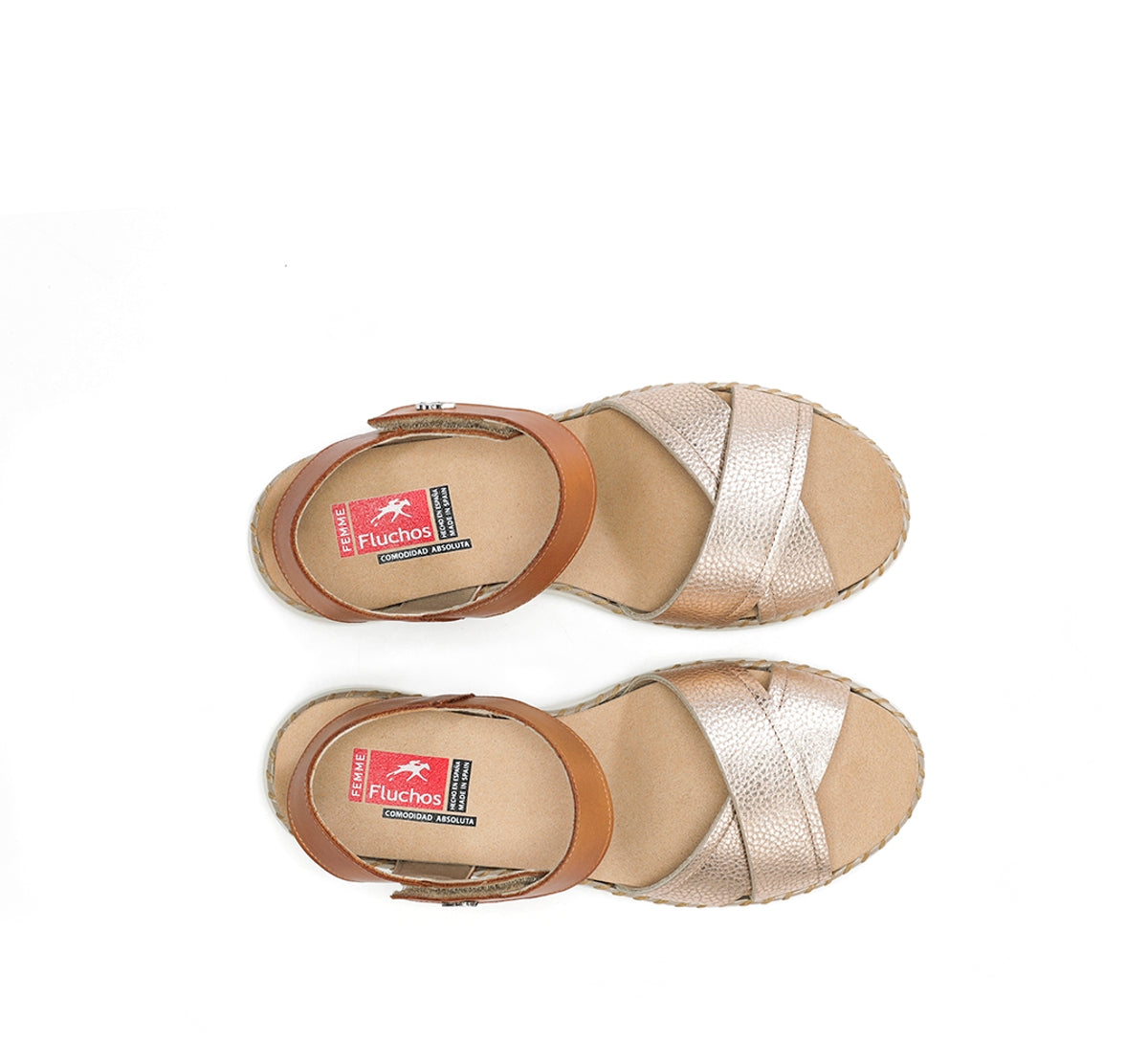 Fluchos Sandalias LEZA F2139 sandales femme doré légères