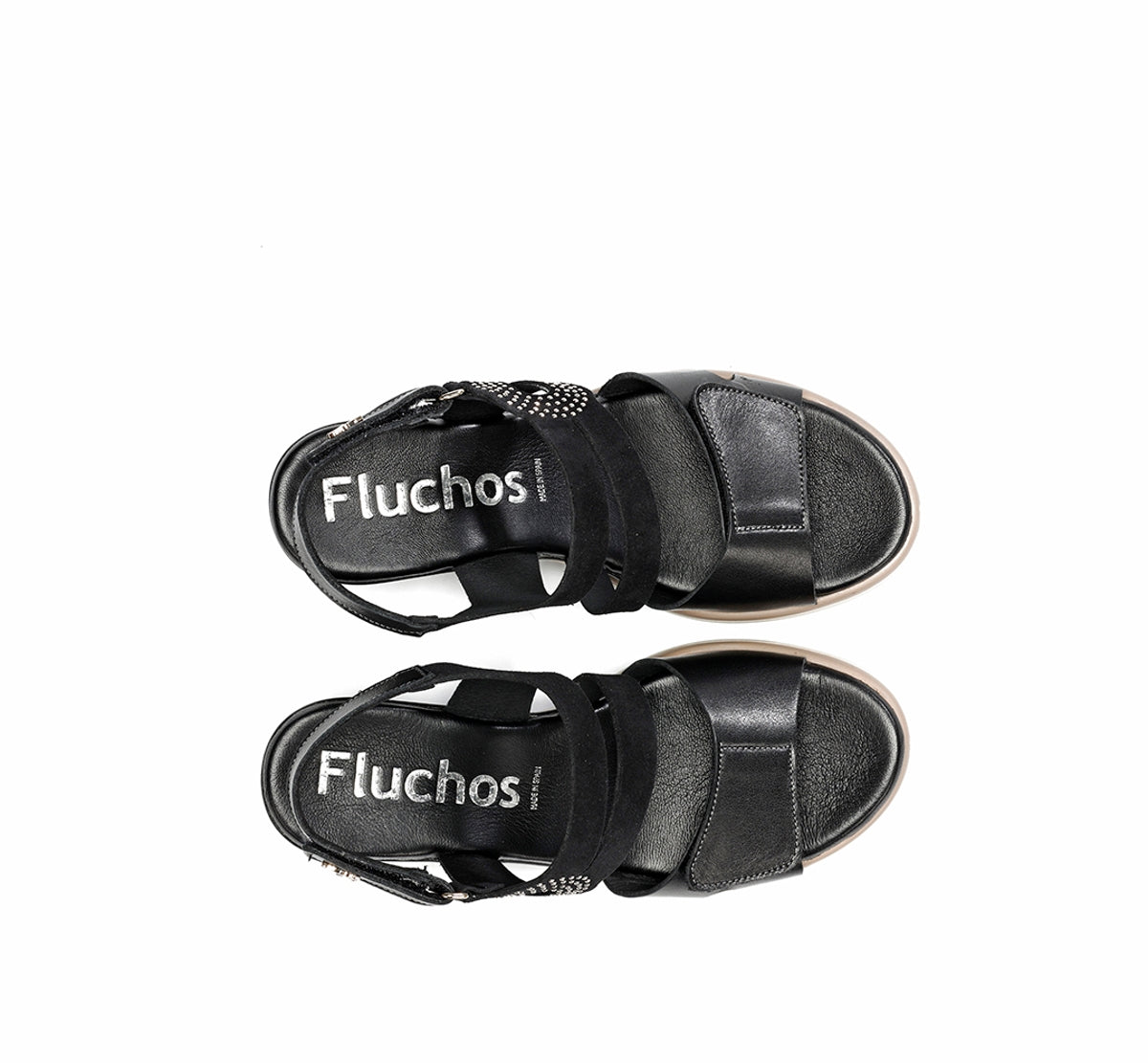 Fluchos Smash F2169 sandales noir femme compensées