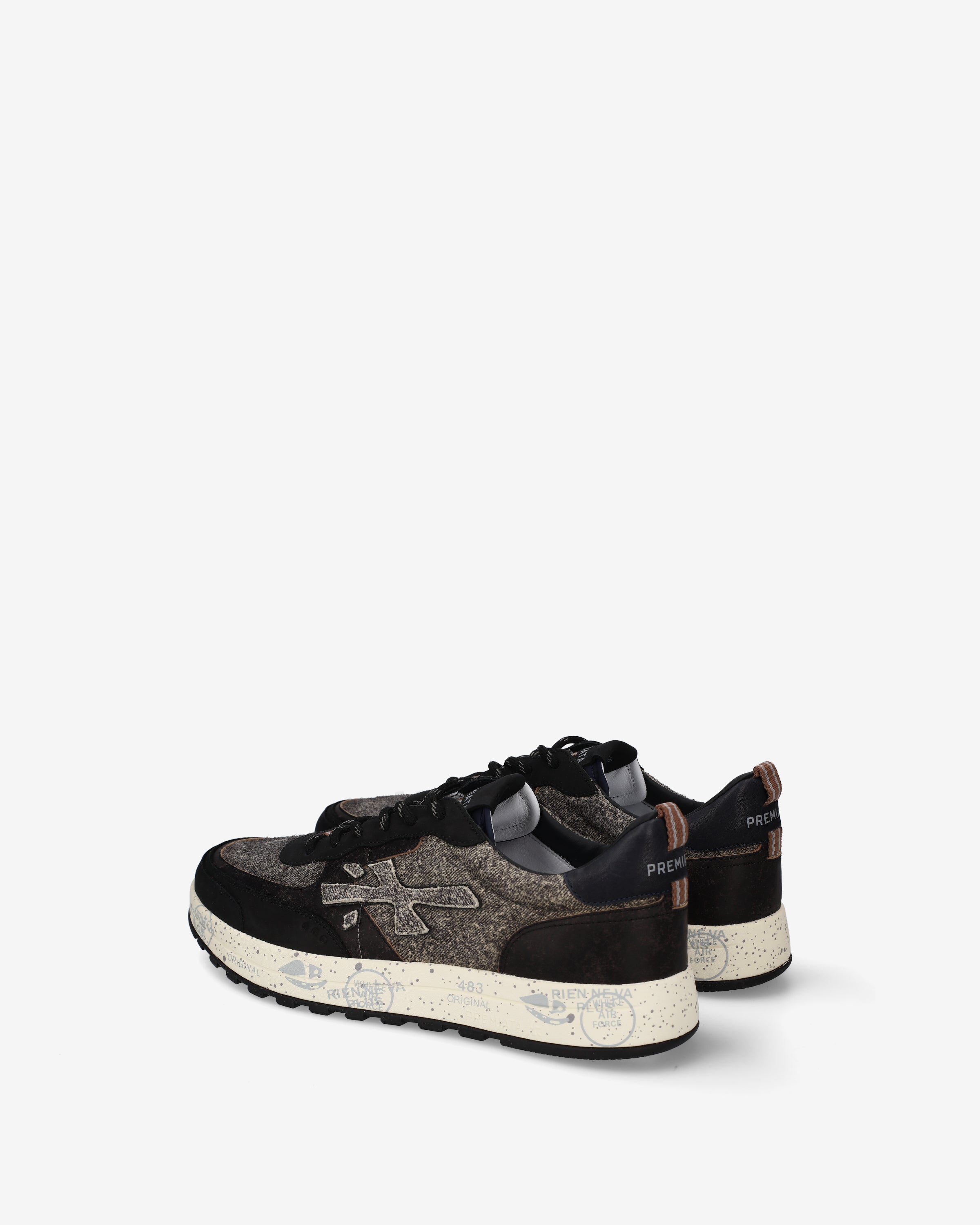 Premiata Nous 8464 baskets tissu noir gris