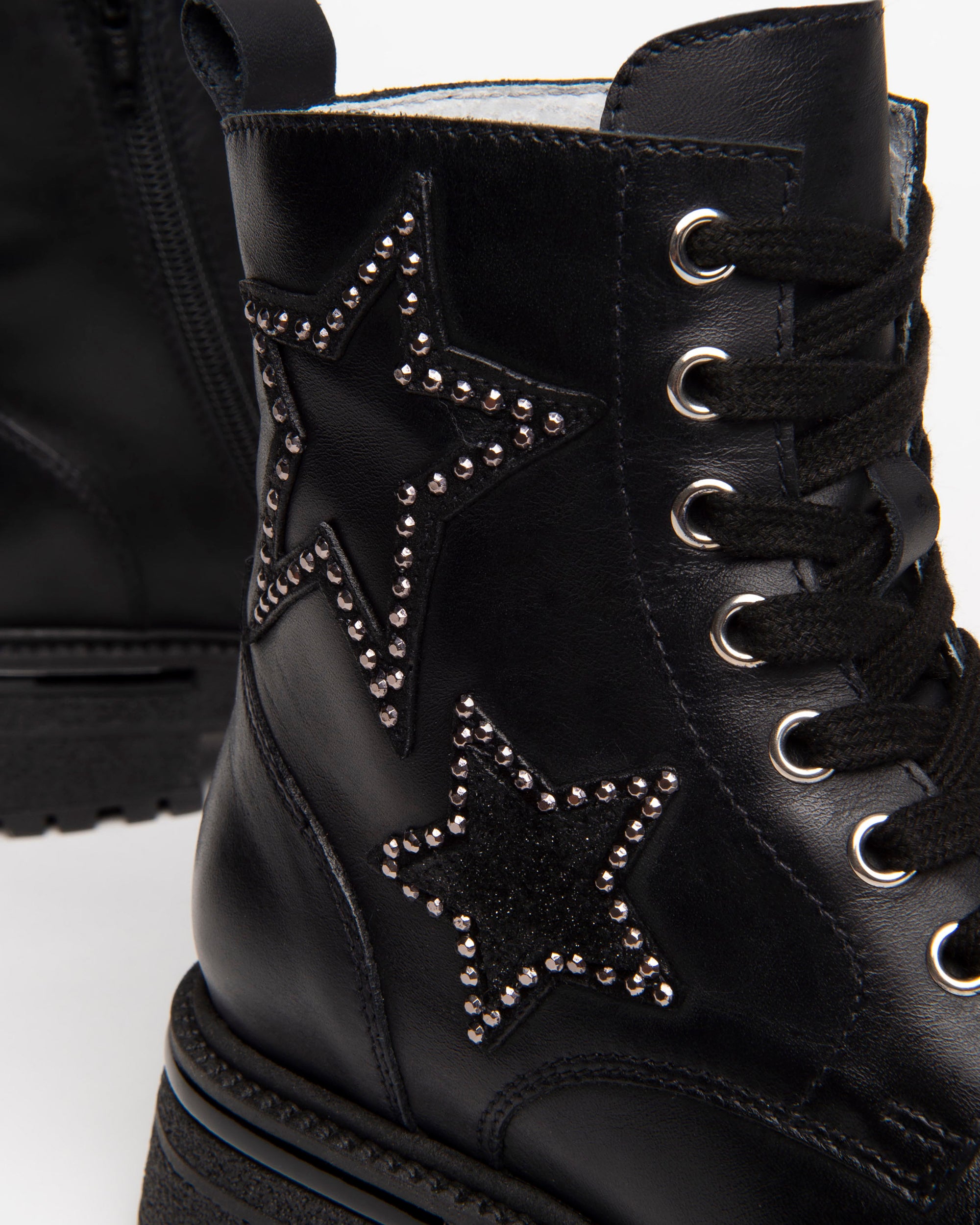 Nero Giardini Combat Boots bottines cuir fille strass