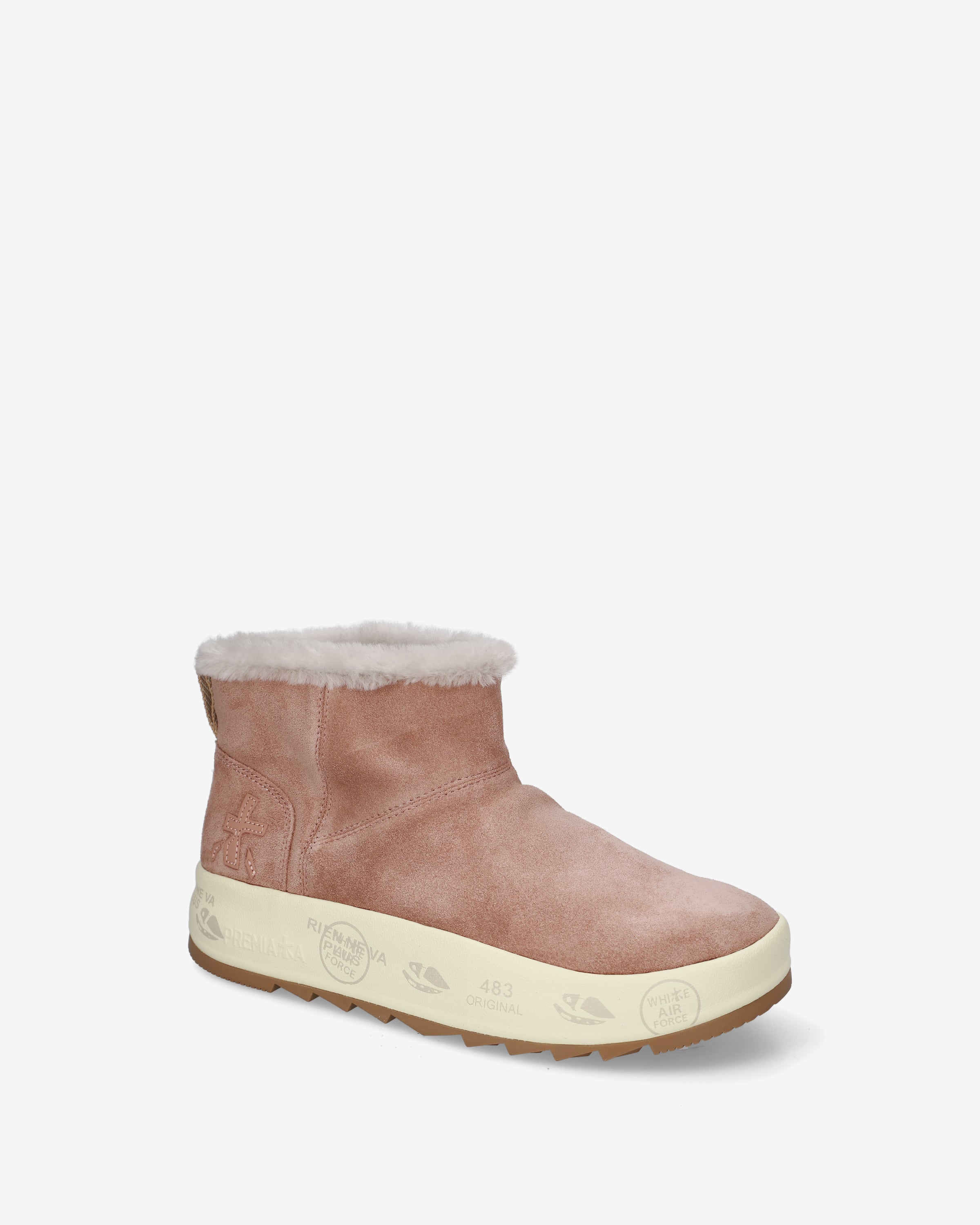 Premiata NewPuffyd 8704m baskets rose poudré daim