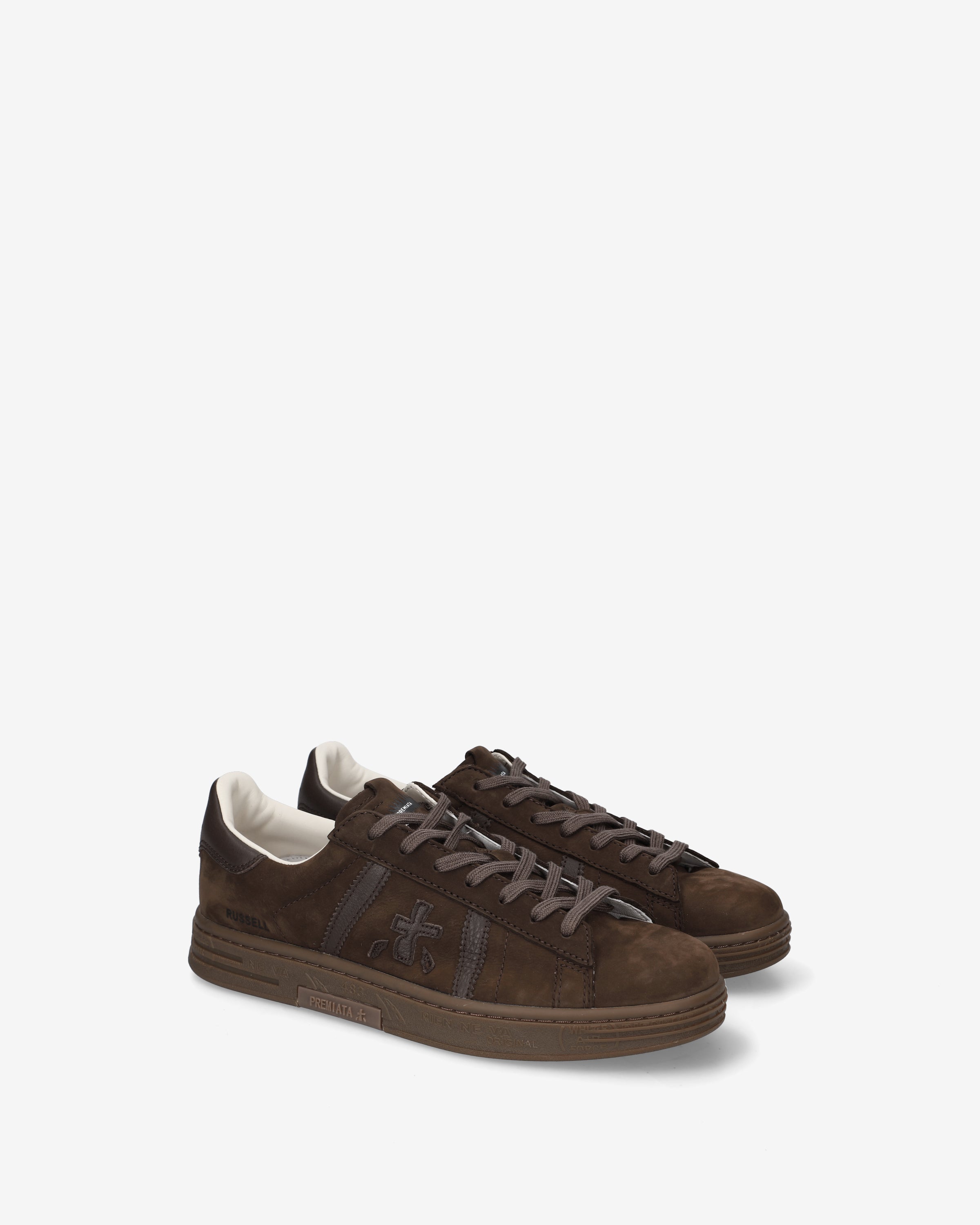 Premiata Russell 8558 sneakers cuir marron fonce homme