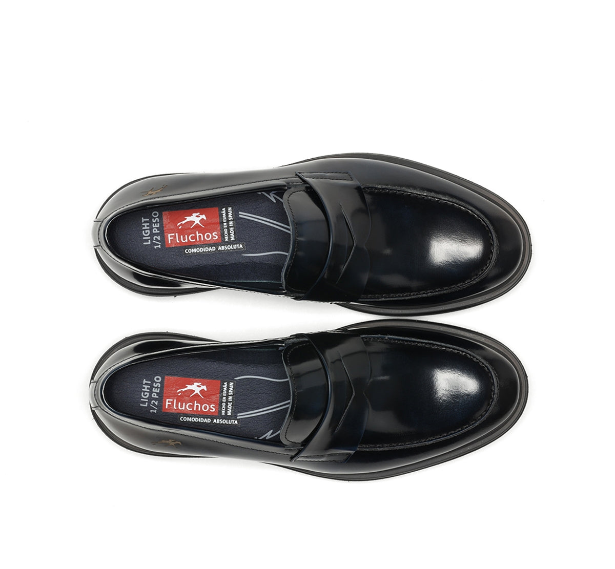 Fluchos Belgas F0633 mocassins homme bleu cuir