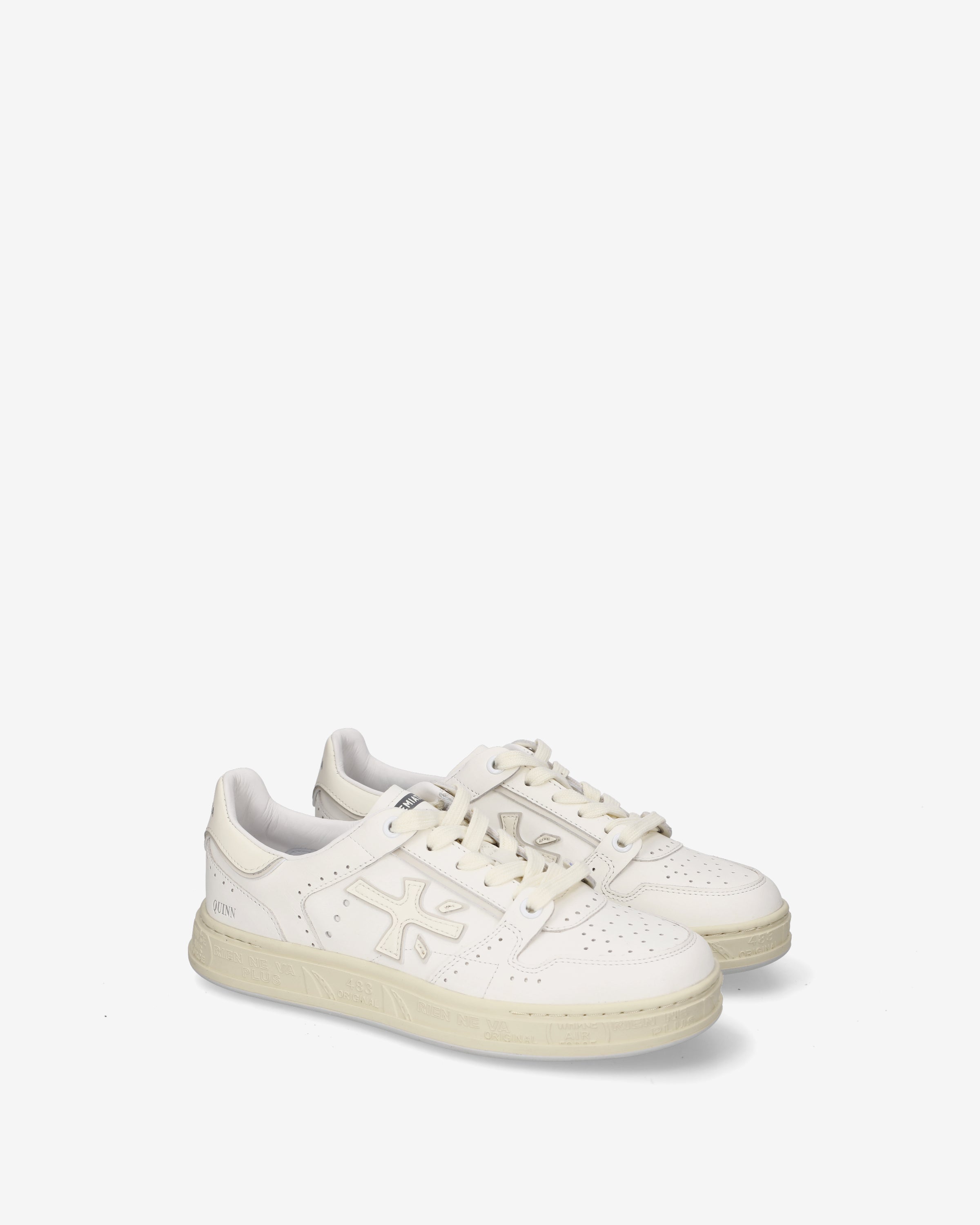 Premiata Quinnd 8215 sneakers cuir blanc argent femme