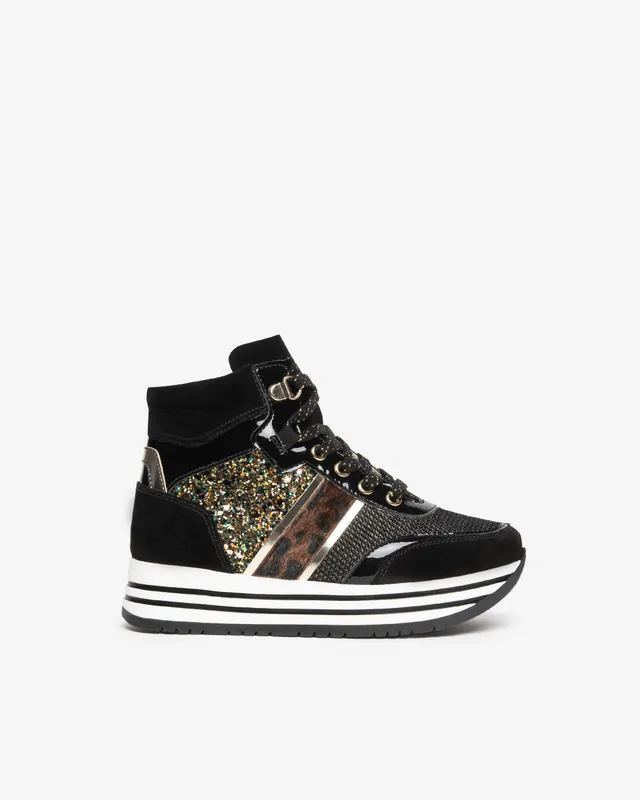 Nero Giardini Sneakers daim fille montantes paillettes