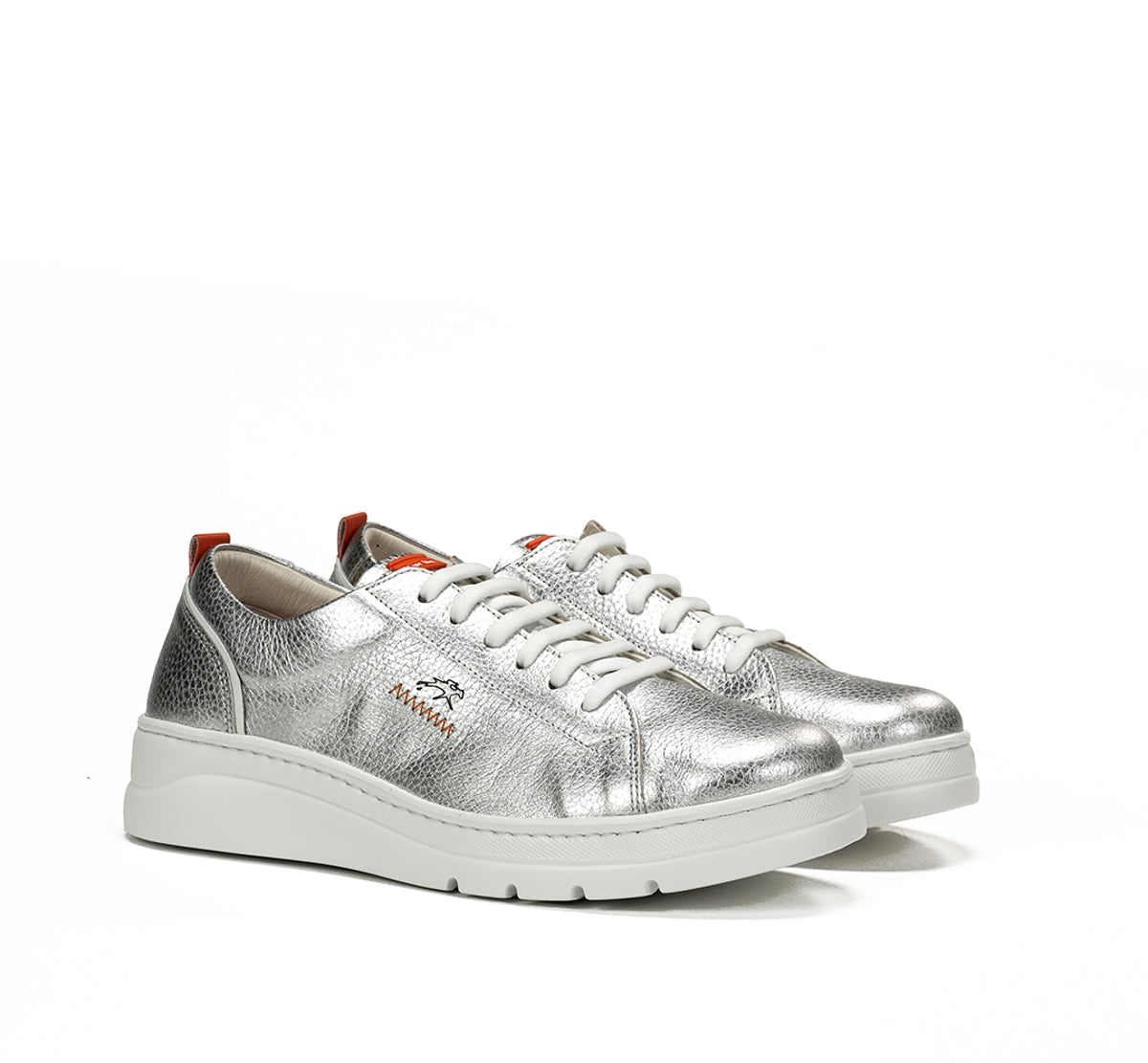 Fluchos Pompas F1917 baskets femme argent cuir
