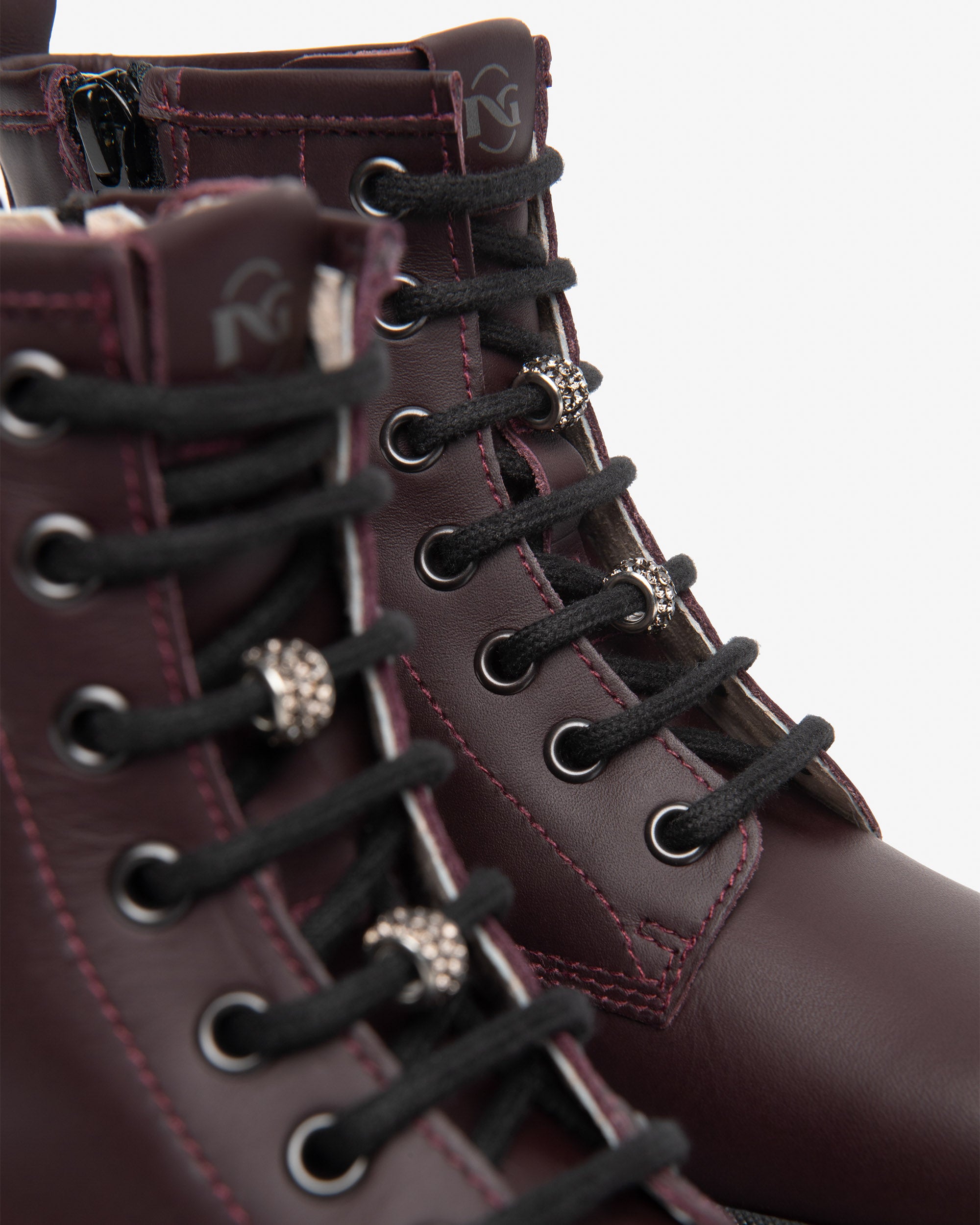 Nero Giardini Combat Boots rangers fille cuir strass