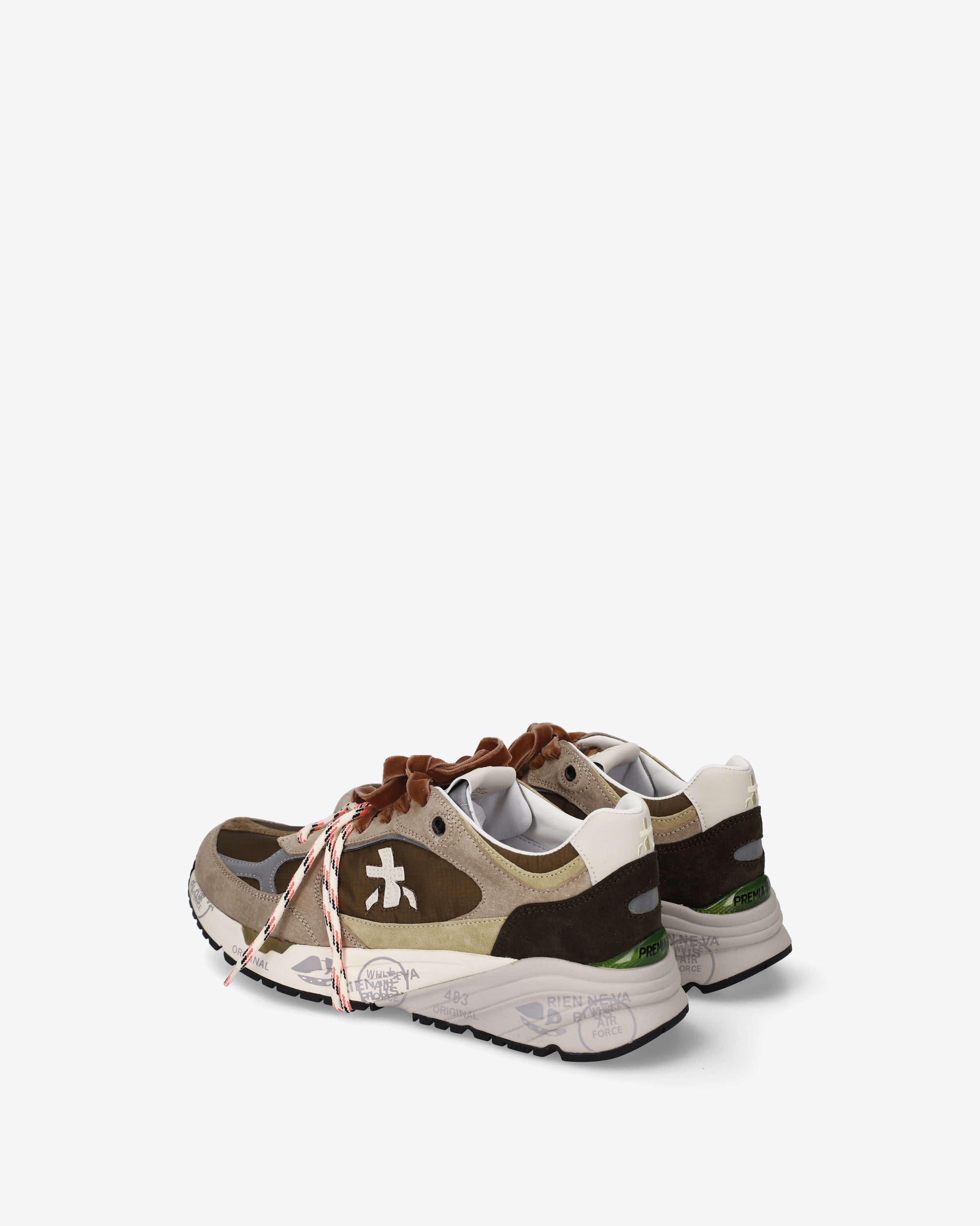 Premiata Mased 8521L baskets crème olive femme