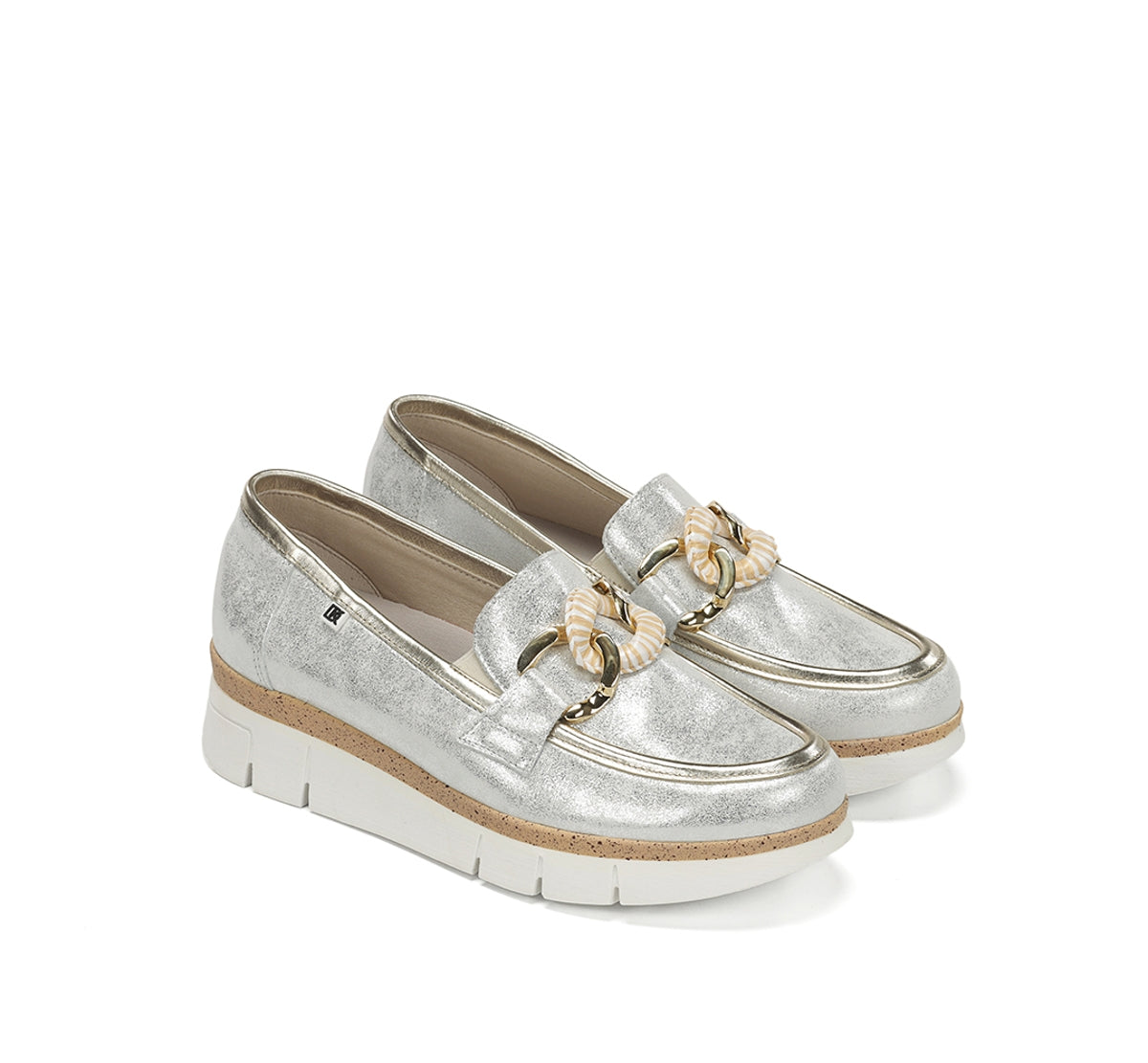 Dorking by Fluchos India D9691 mocassin argent femme