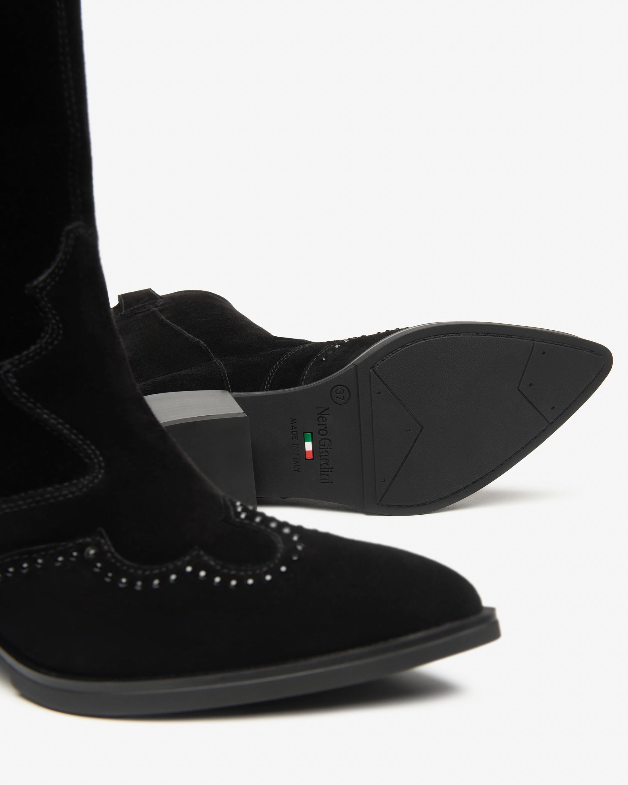 Nero Giardini Boots santiags daim femme talon 50 mm