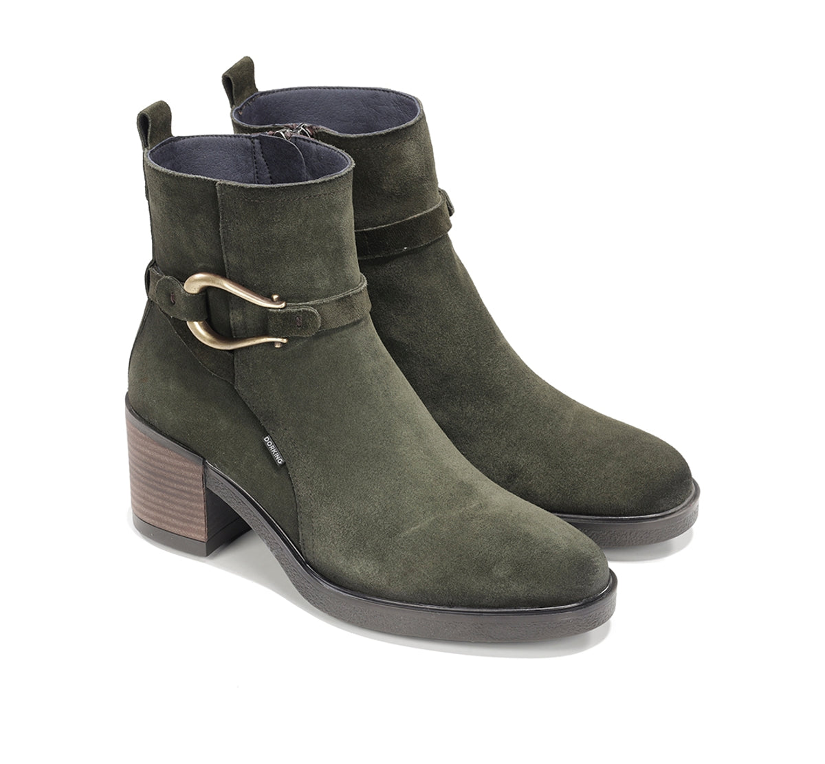 Dorking Aroma D9754 bottine vert femme cuir petit talon