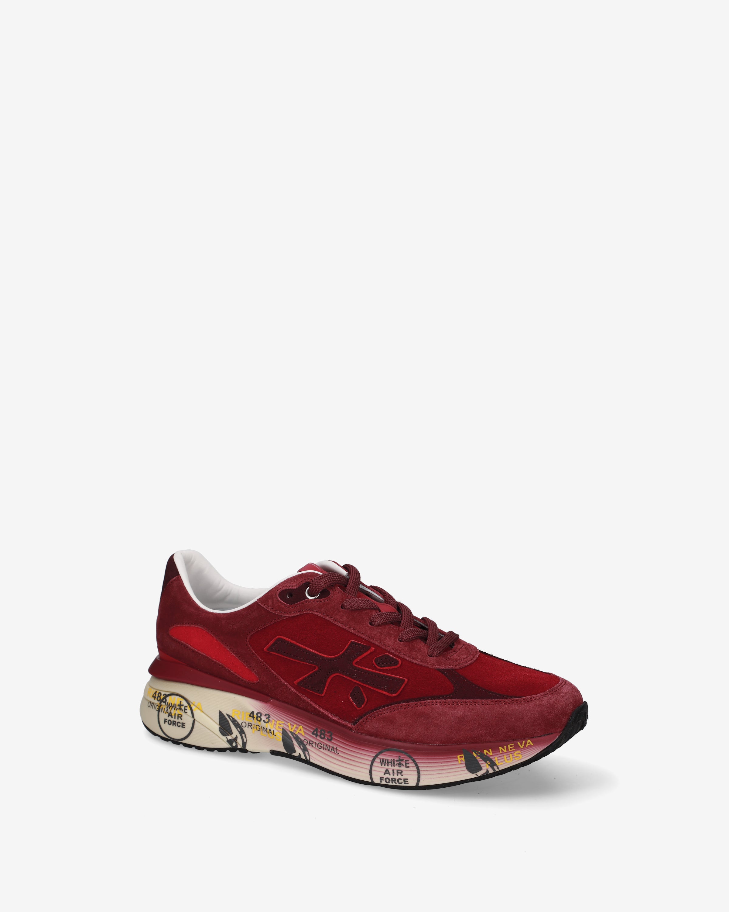 Premiata Moerun 8537 baskets bordeaux daim homme