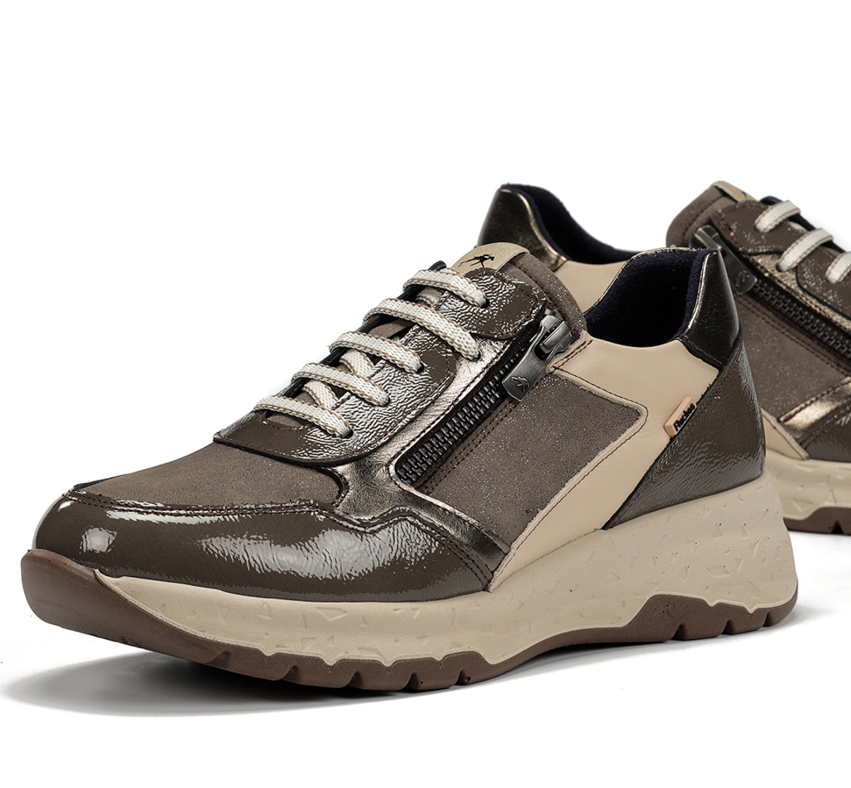 Fluchos Nexus F2308 baskets femme taupe cuir confort