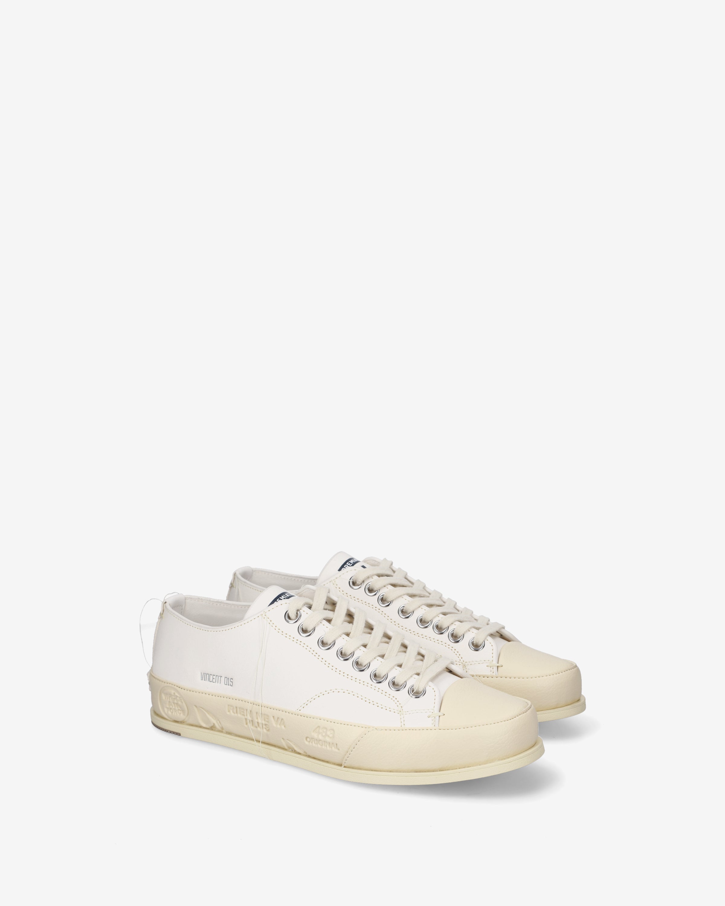 Premiata Vincent 015 Sneakers blanches cuir homme