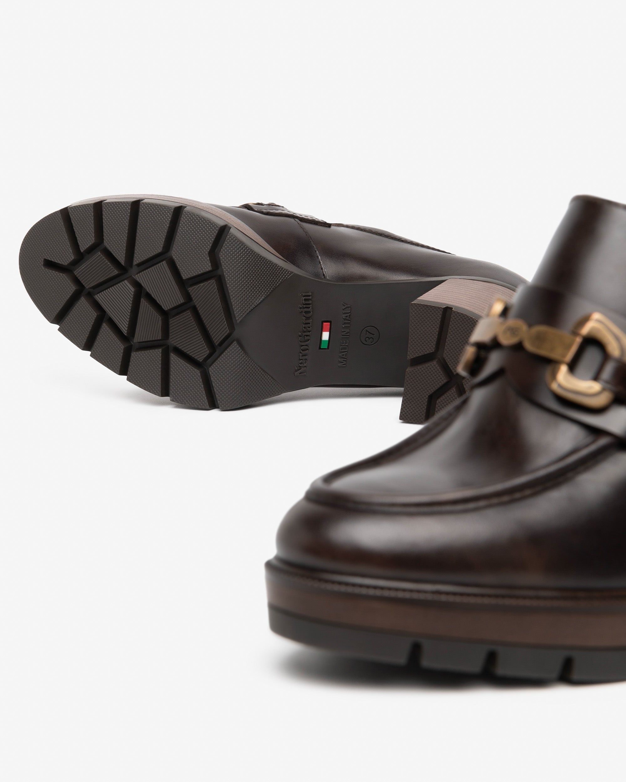 Nero Giardini Loafers Mocassins Cuir Femme Talon 80
