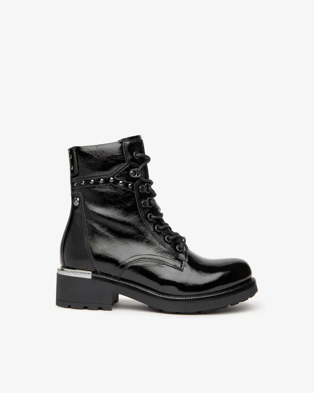 Nero Giardini Combat Boots rangers vernis femme zip