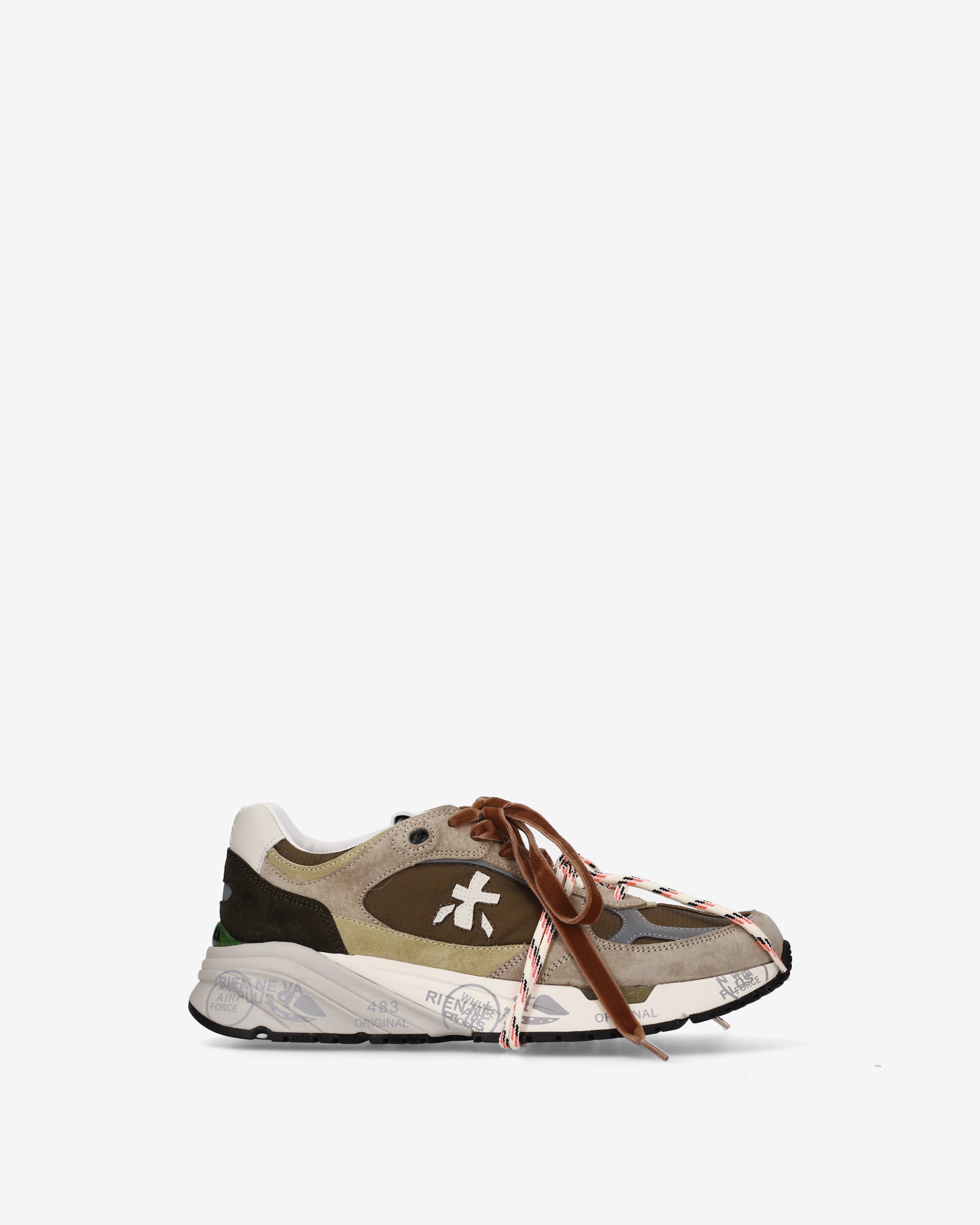 Premiata Mased 8521L baskets crème olive femme