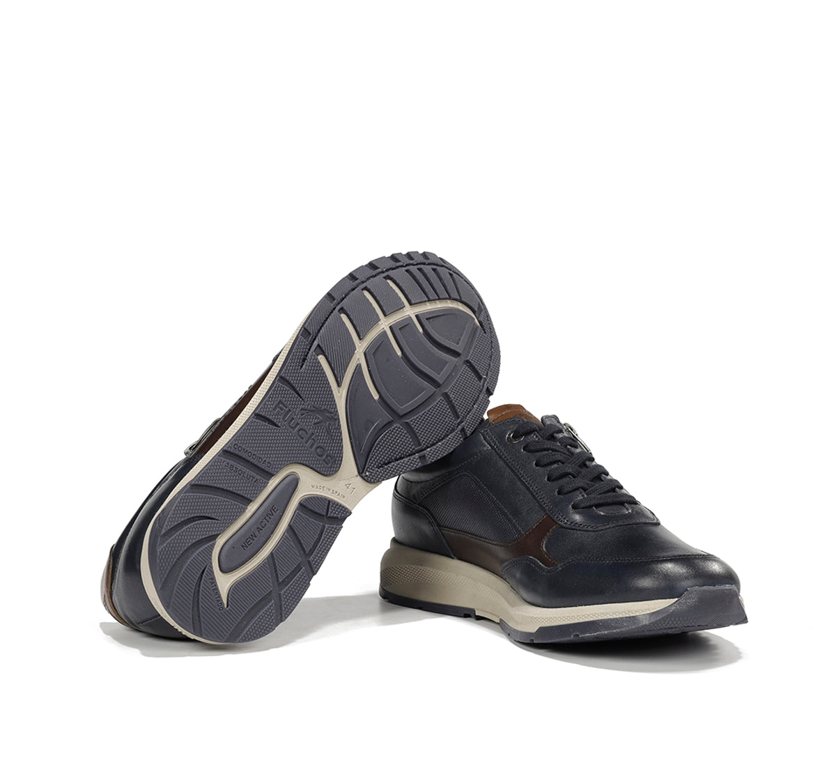 Fluchos Karter F2530 baskets homme bleu cuir