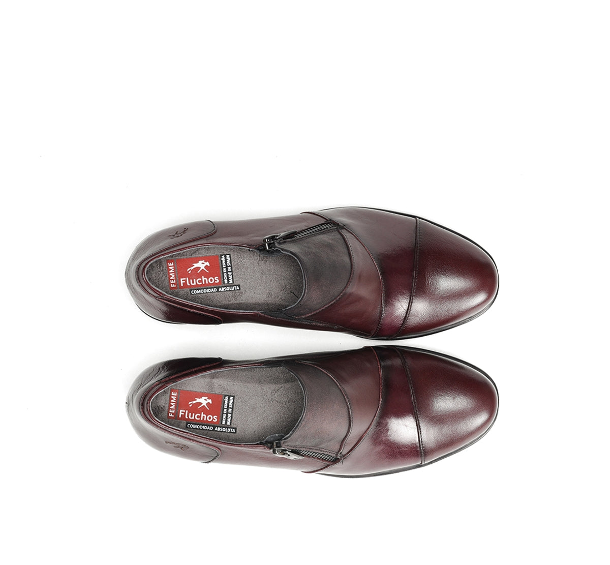 Fluchos Slip On Nydia F1802 mocassins bordeaux femme cuir