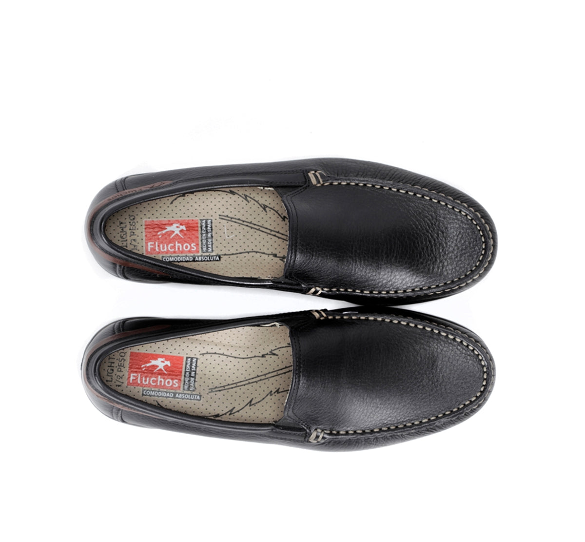 Fluchos Orion 8682 mocassin noir cuir homme