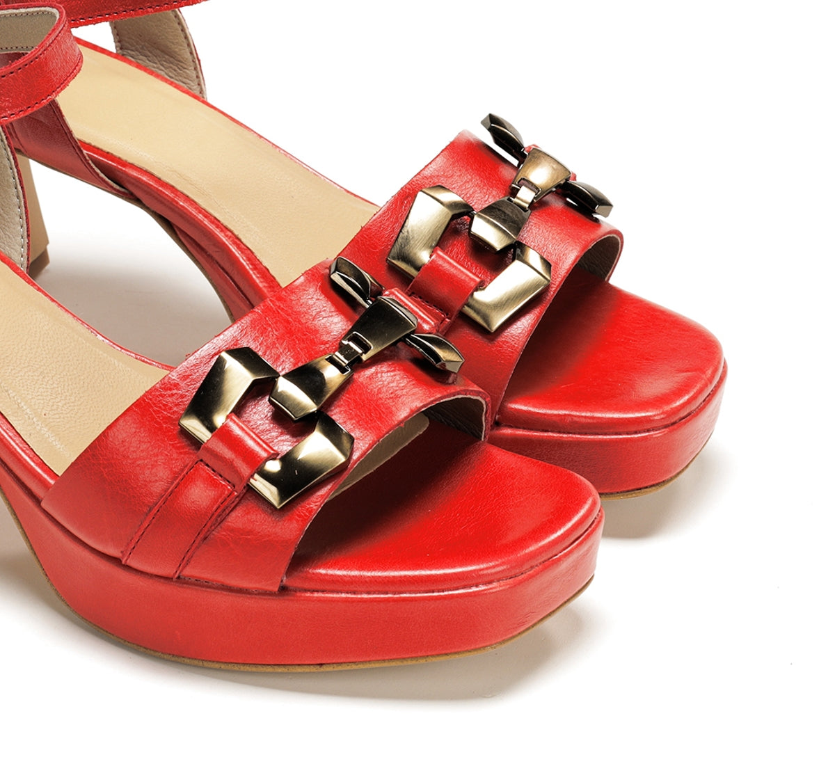 Dorking Lyra D9253 Sandales Femme Rouge Boucles