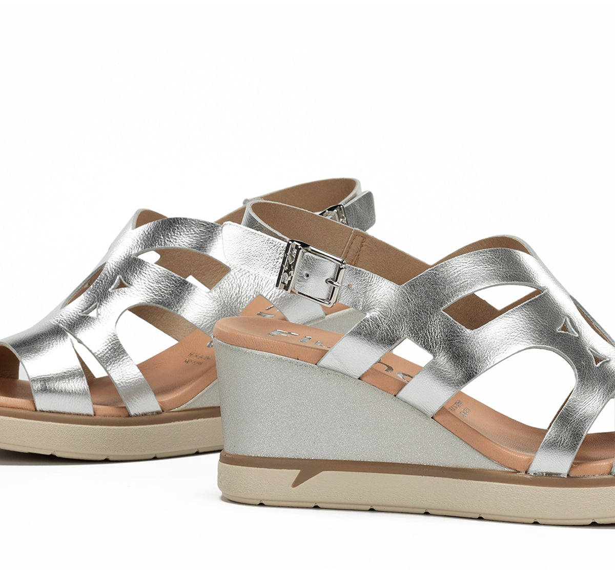 Fluchos Smash F1974 sandales argent femme compensé