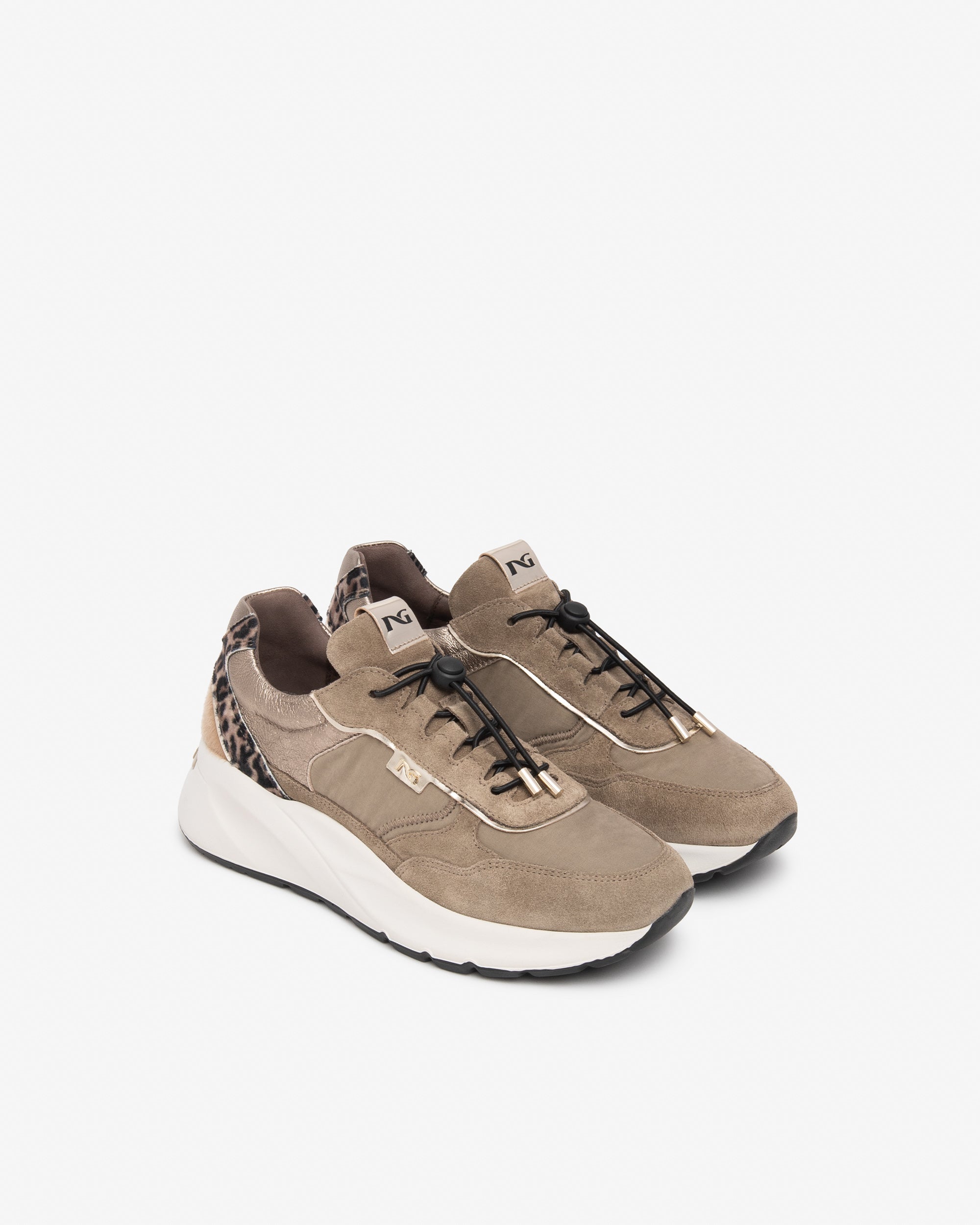 Nero Giardini Sneakers baskets femme cuir toile léopard 35-41