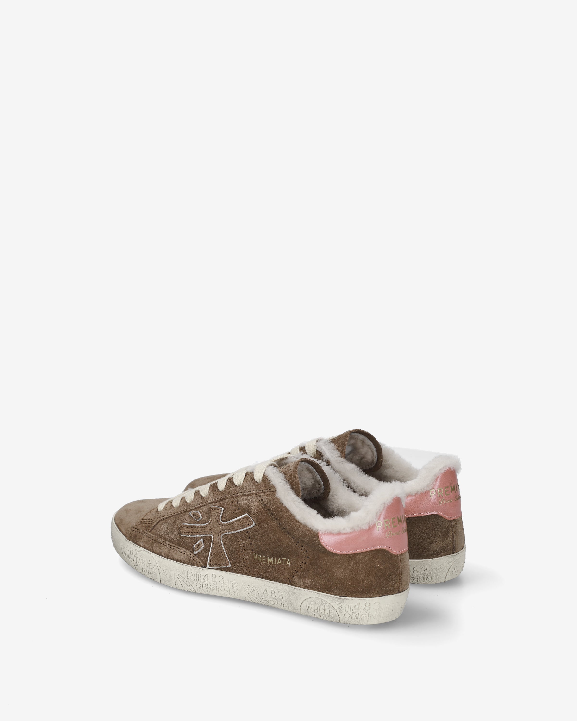 Premiata Stevend 8485m baskets daim marron rose