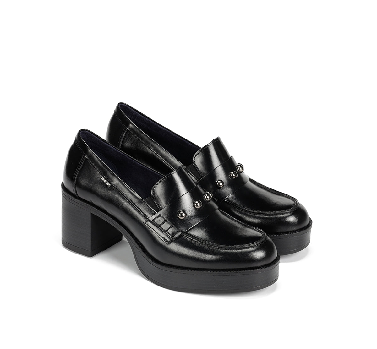 Dorking Bowy D9586 mocassin femme noir cuir