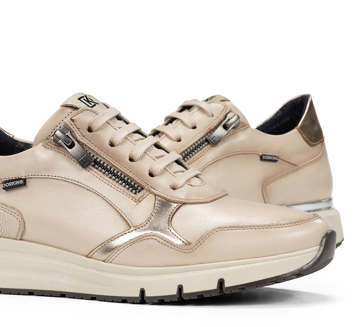Dorking Serena D9212 baskets femme taupe cuir