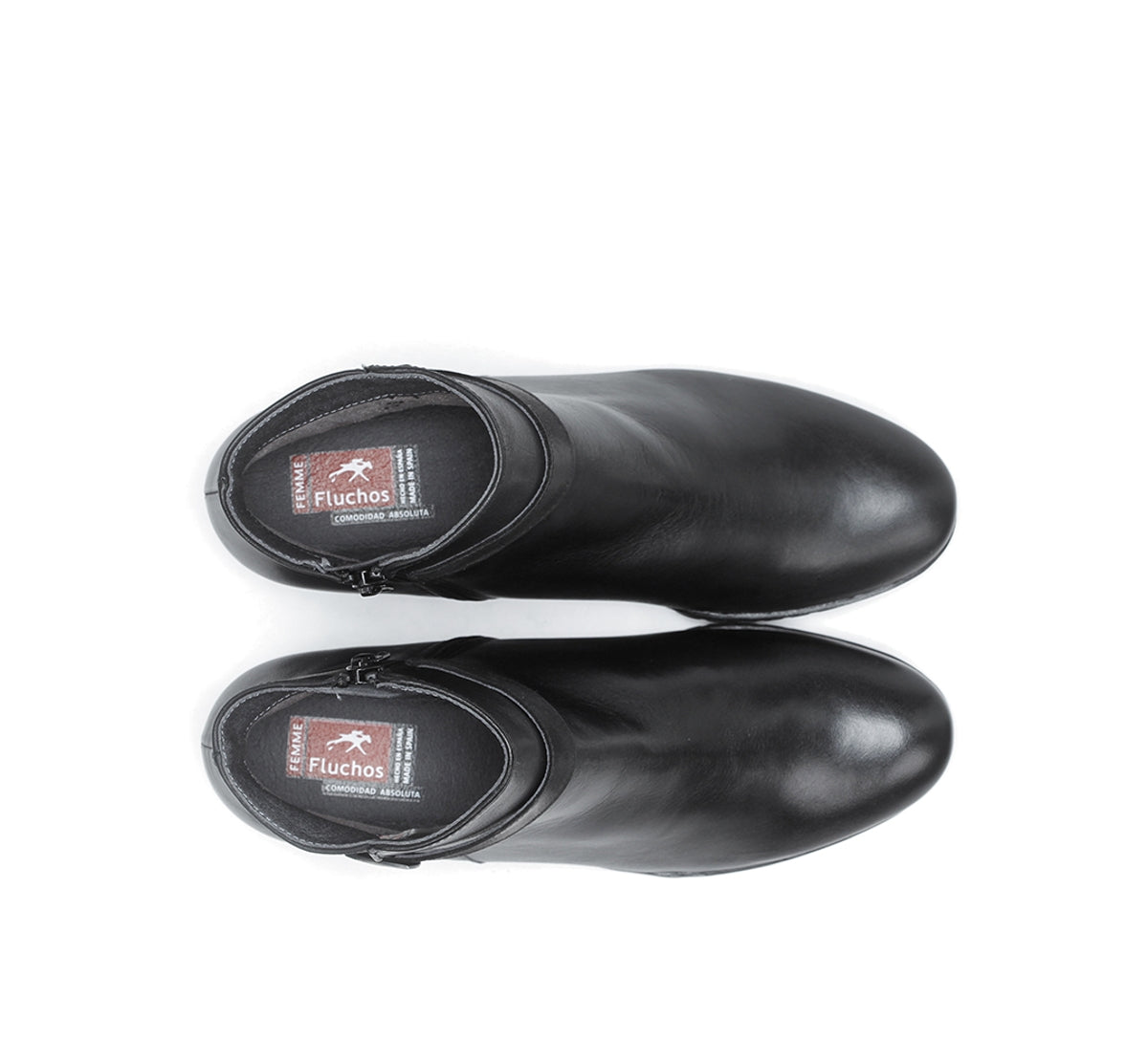 Fluchos Charis F0937 bottines noires cuir femme talon moyen