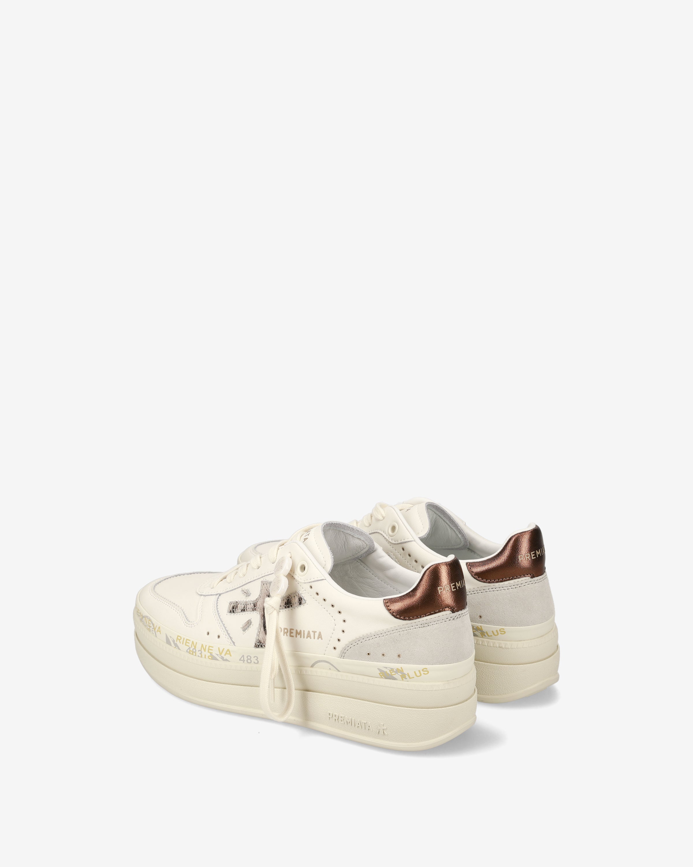 Premiata Micol 7035 sneakers cuir blanc plateforme femme