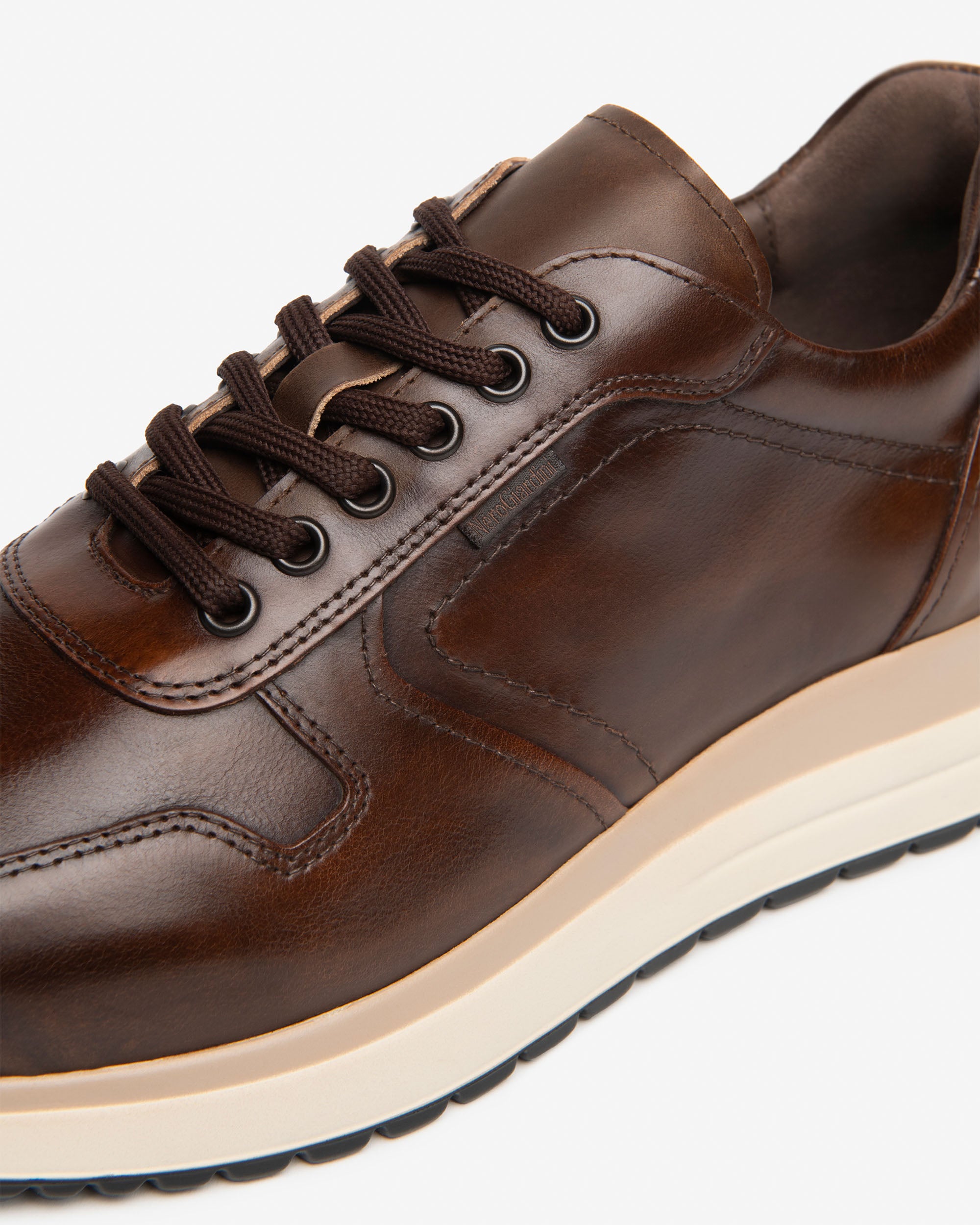Nero Giardini Sneakers baskets cuir homme lacets