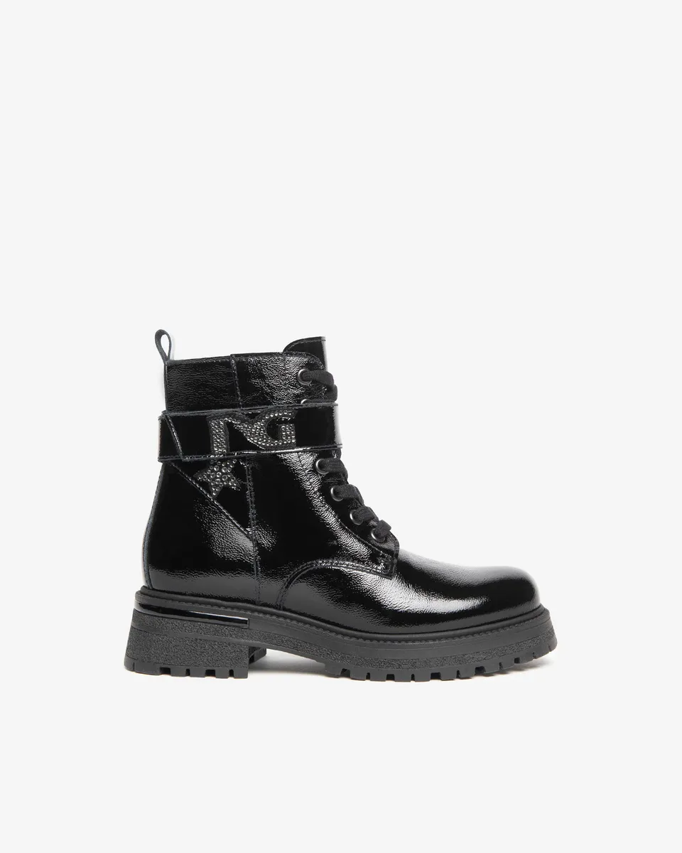 Nero Giardini Combat Boots bottines fille vernie strass