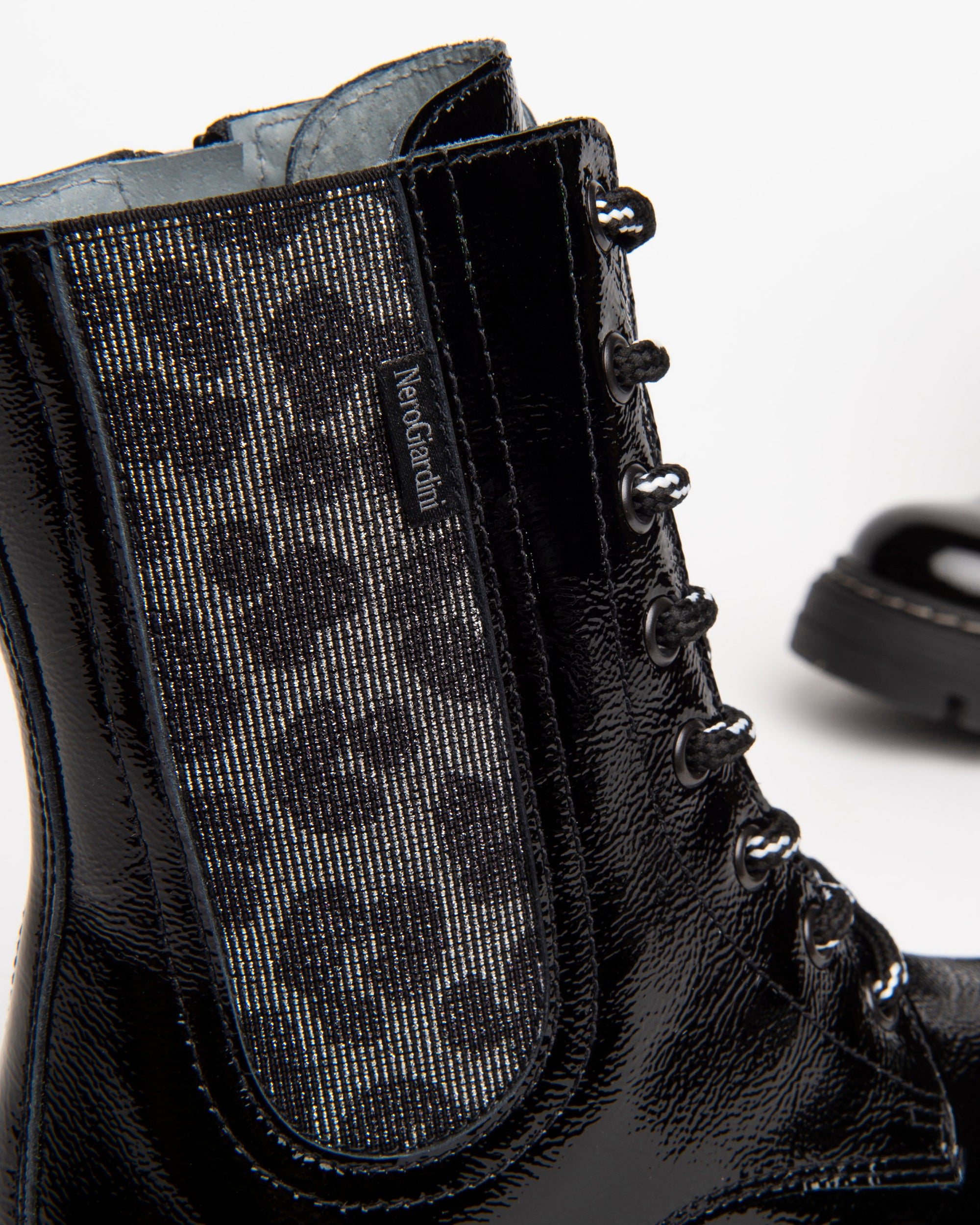 Nero Giardini Combat Boots rangers vernis fille 32