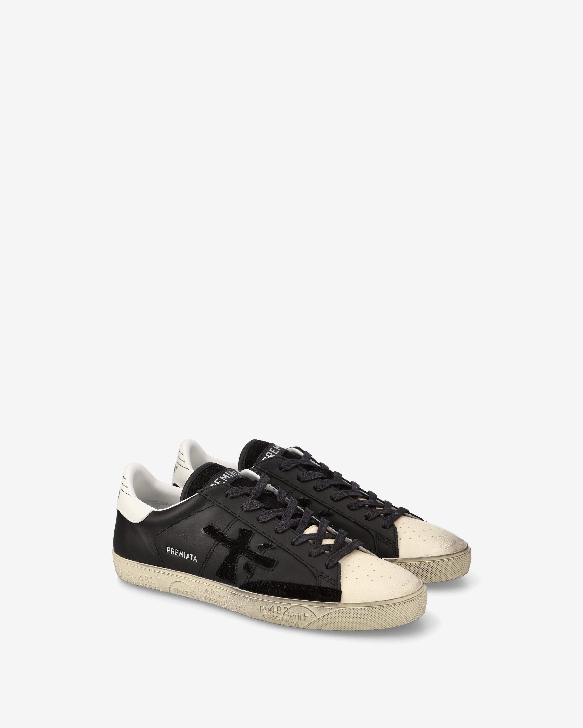 Premiata Steven 7632 sneakers cuir noir blanc