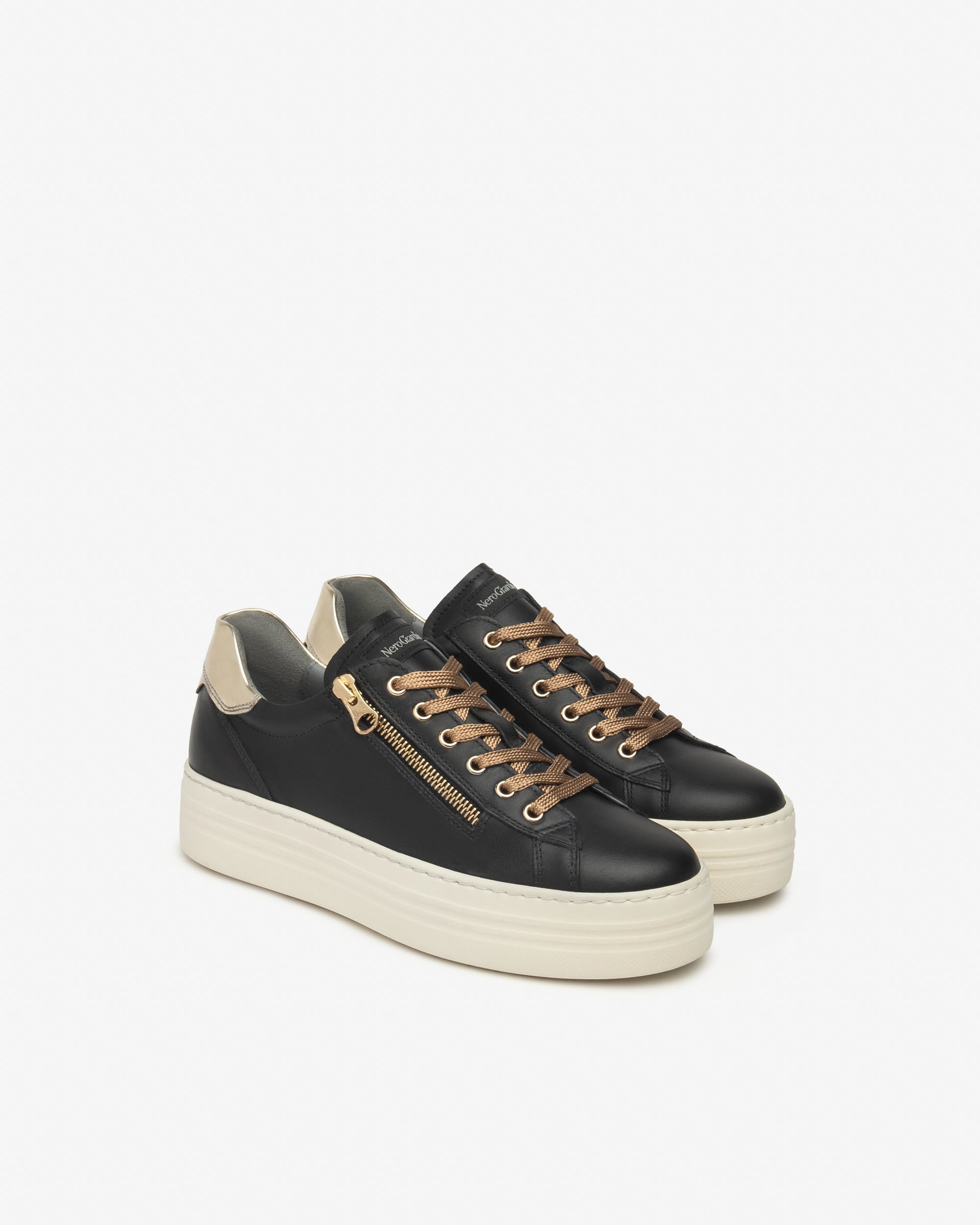 Nero Giardini Sneakers baskets cuir femme tissu technique