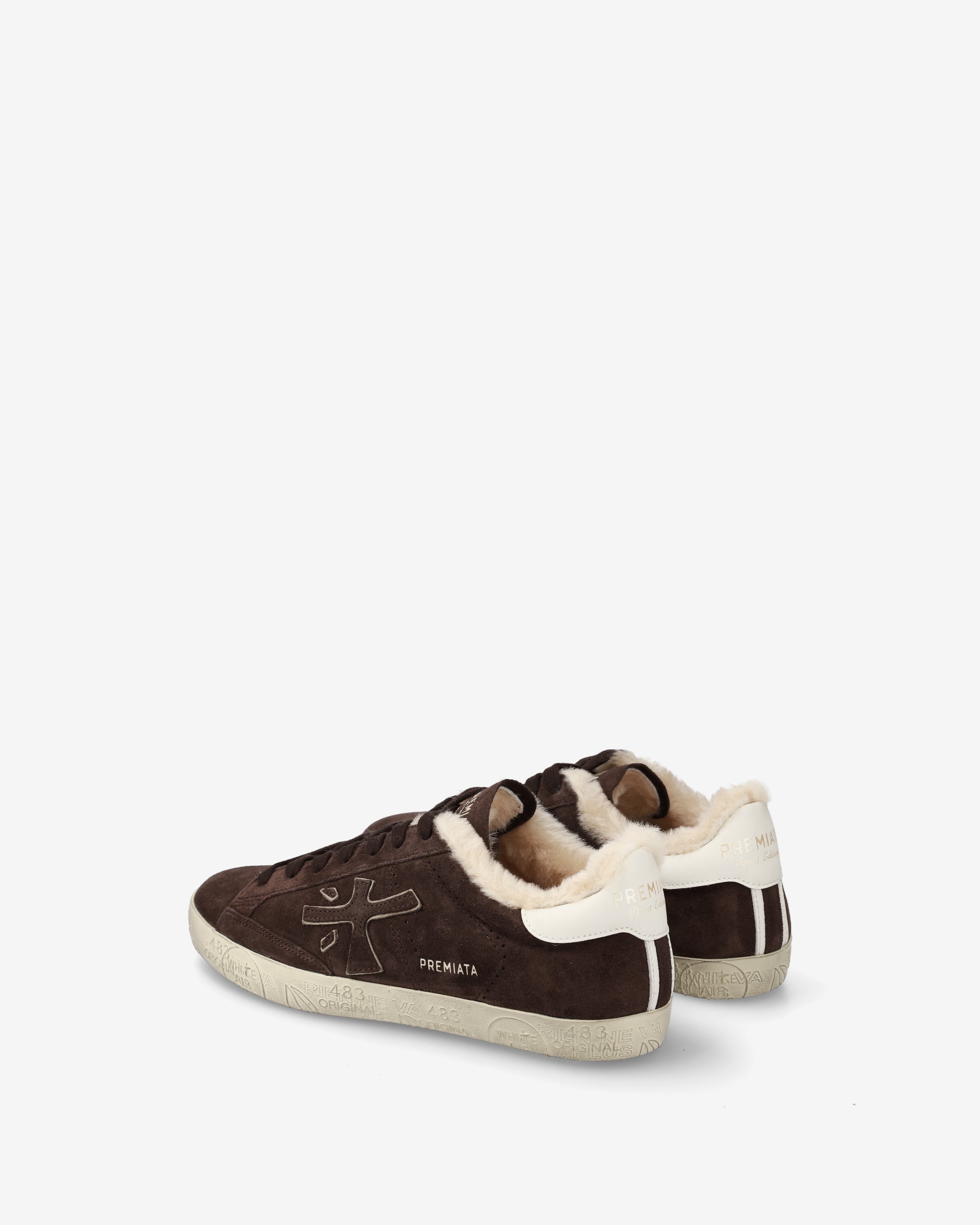 Premiata Stevend 7897m baskets cuir marron fourré