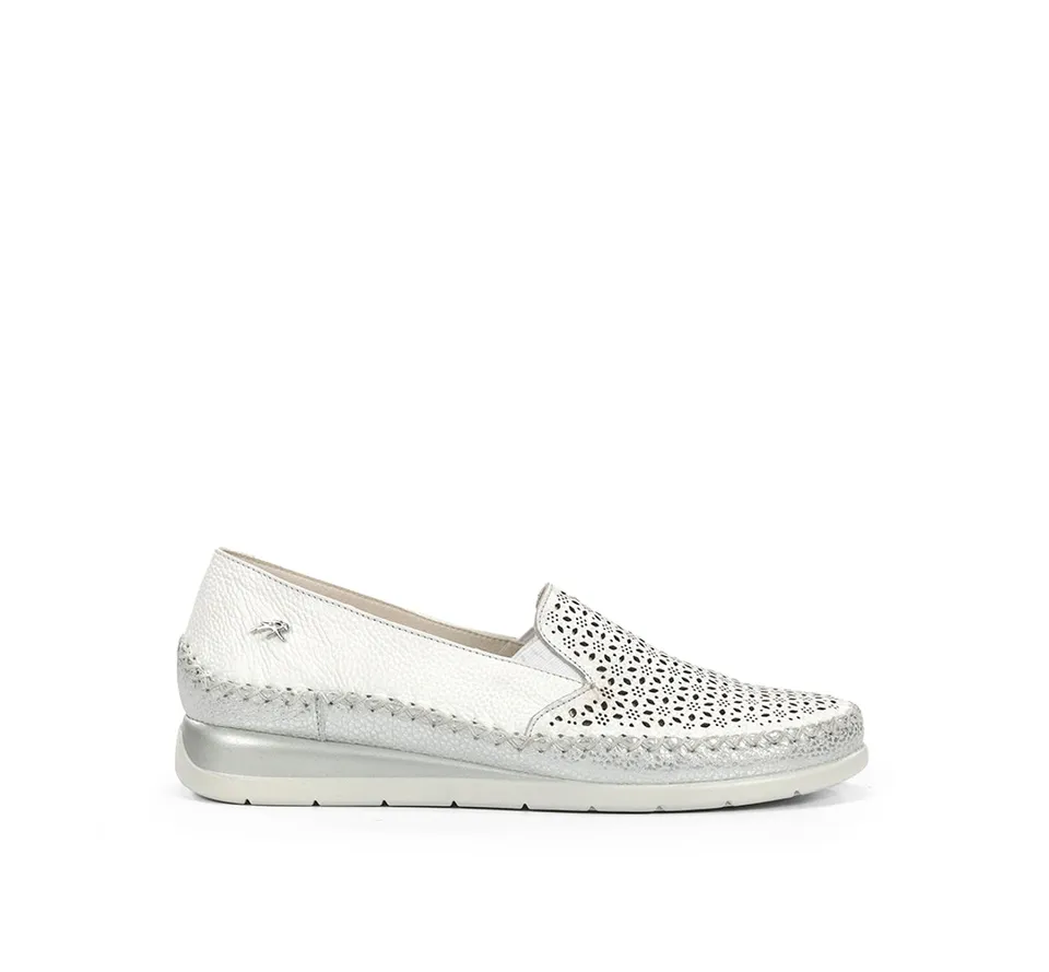 Fluchos Sella F2144 slip on blanc femme compensé
