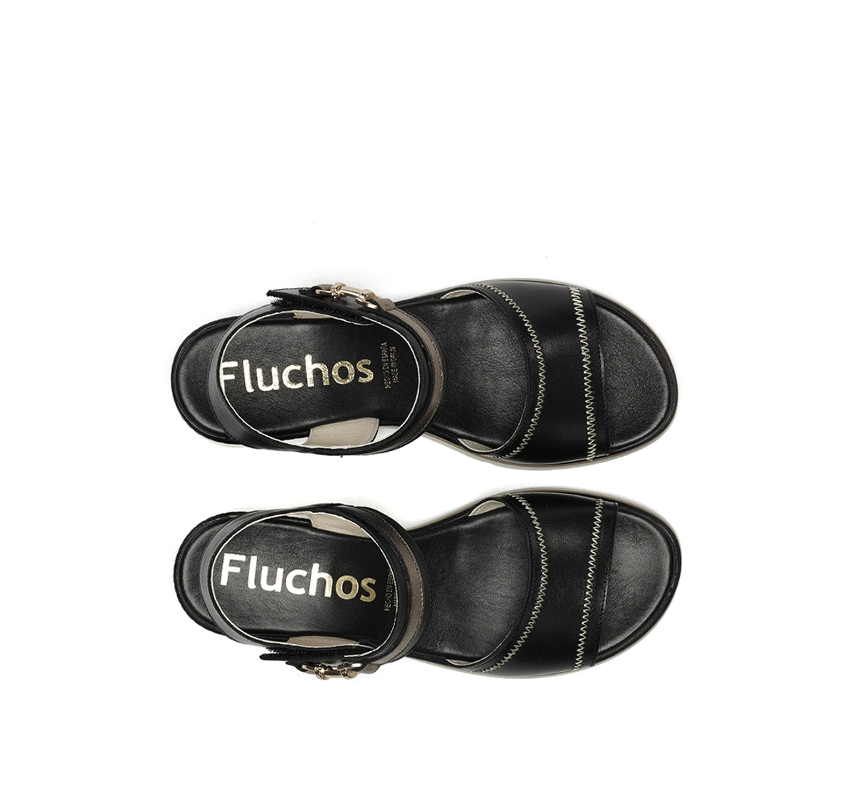Fluchos Sandalias Fire F2427 Sandale Noir Femme
