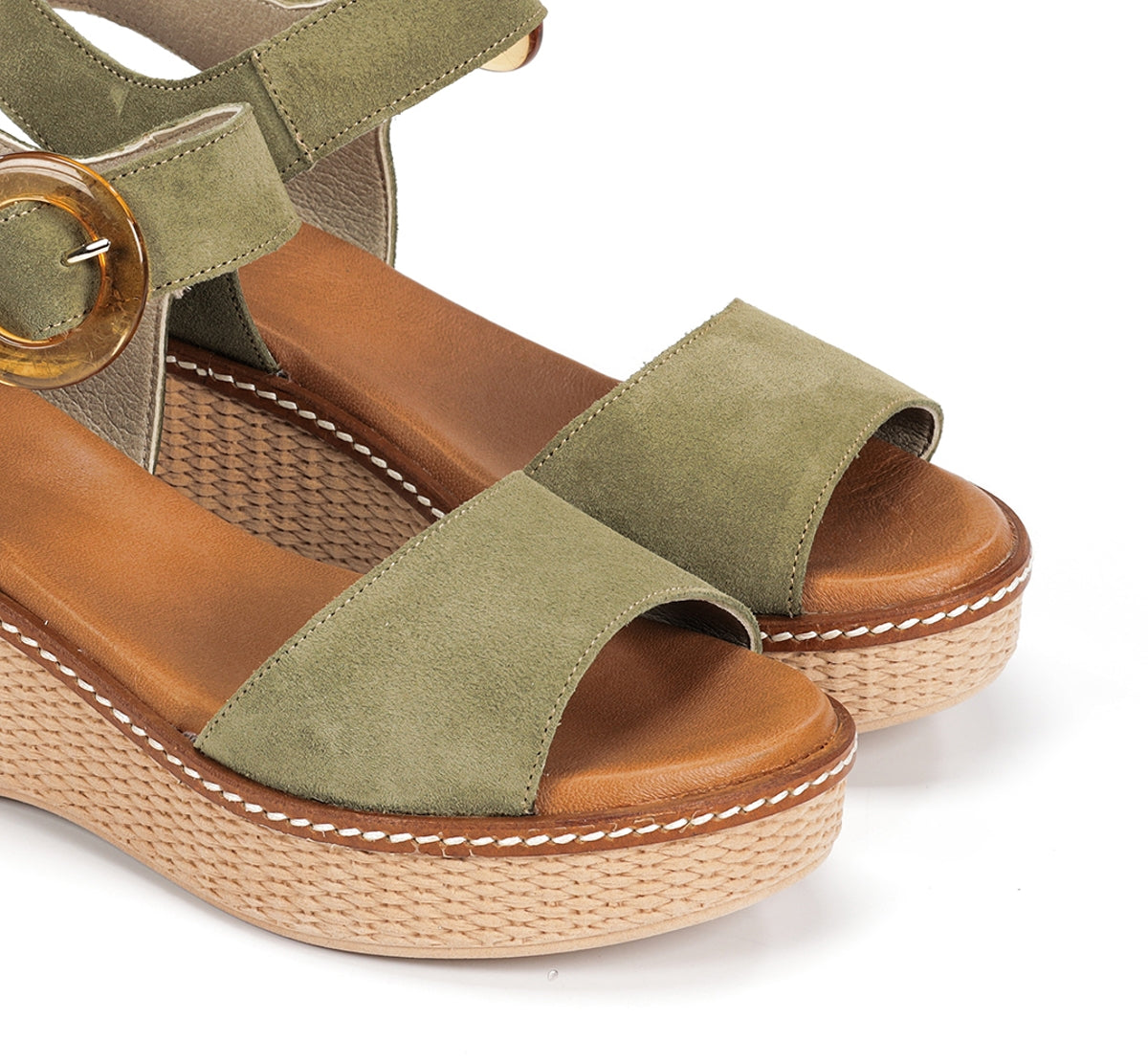 Dorking Nido D9450 sandale vert femme compensée
