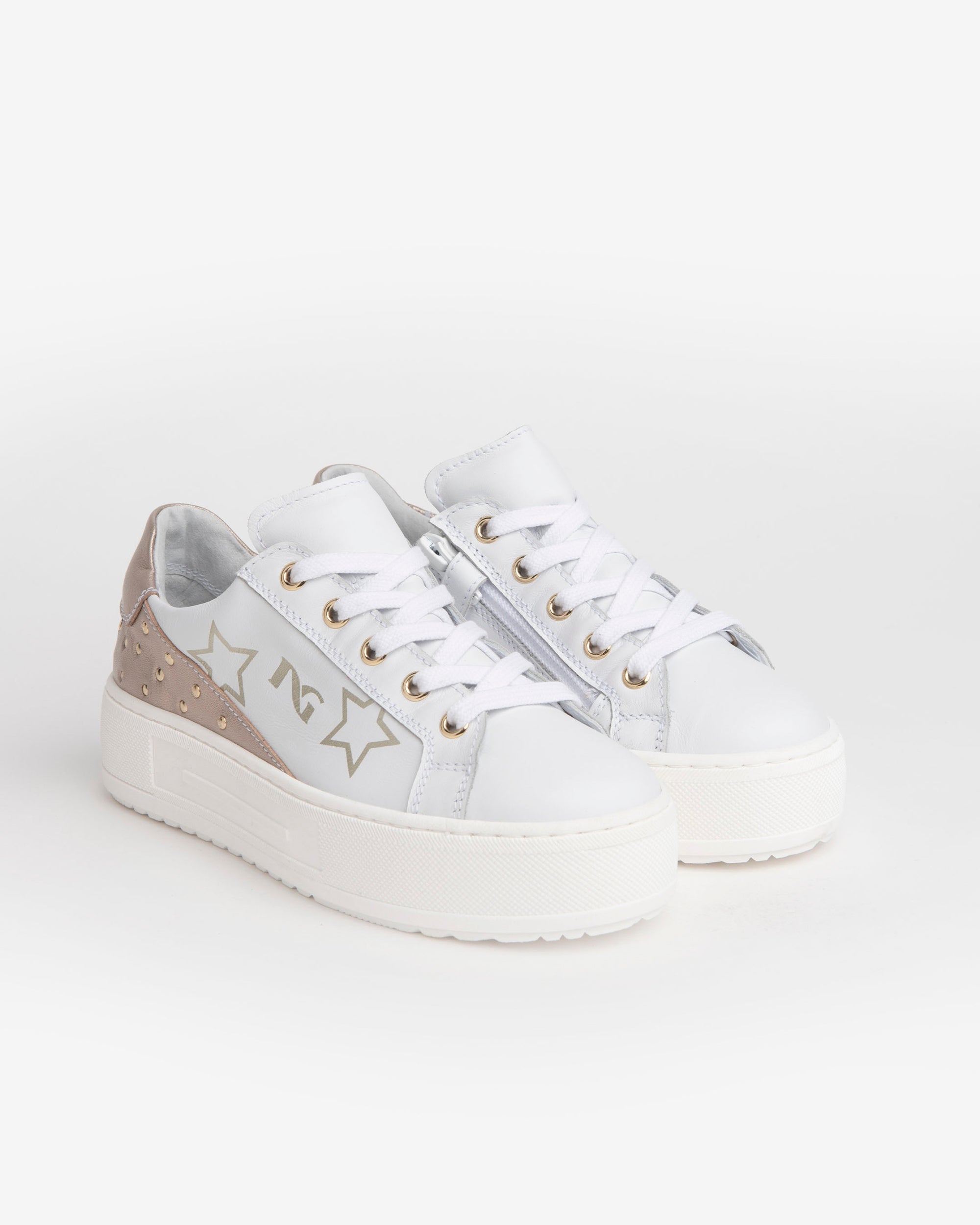 Nero Giardini Sneakers cuir fille clous zip pointure 34