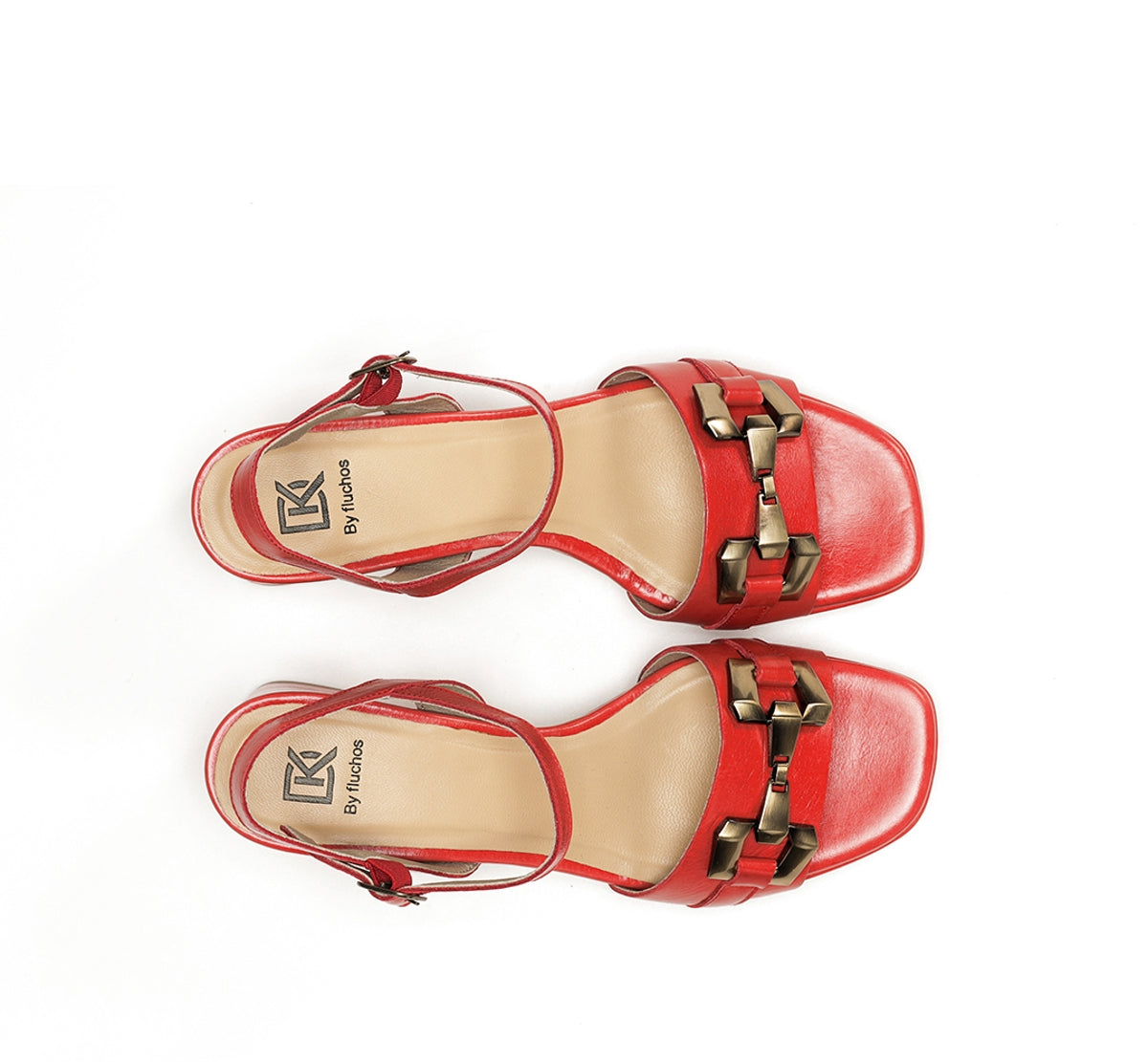 Dorking Lyra D9253 Sandales Femme Rouge Boucles