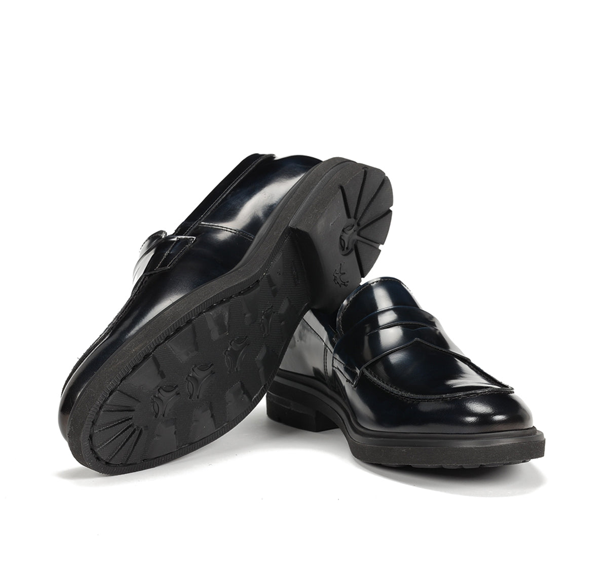 Fluchos Belgas F0633 mocassins homme bleu cuir