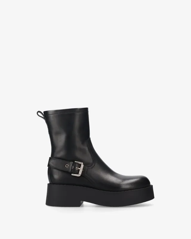 Premiata Boots bottines cuir noir veau agneau