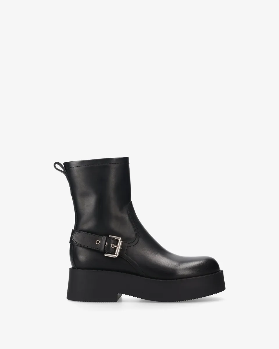 Premiata Boots bottines cuir noir veau agneau