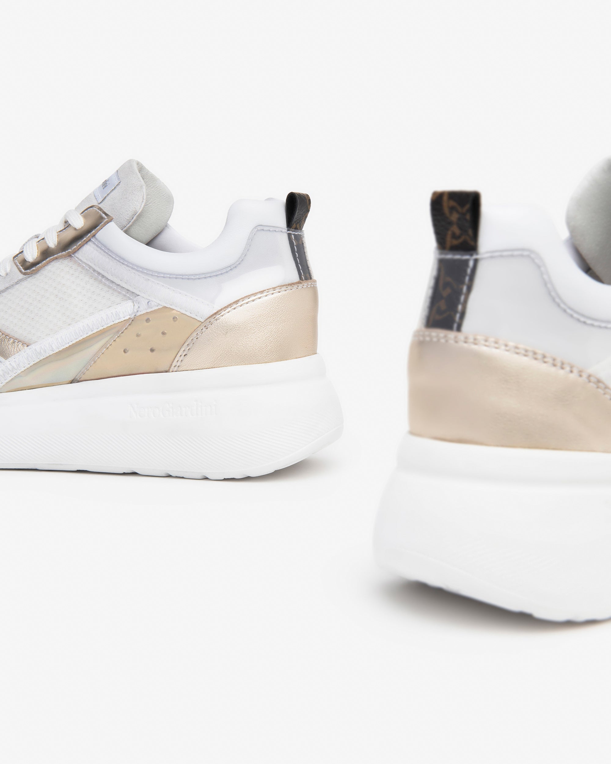Nero Giardini Sneakers baskets cuir femme toile et daim