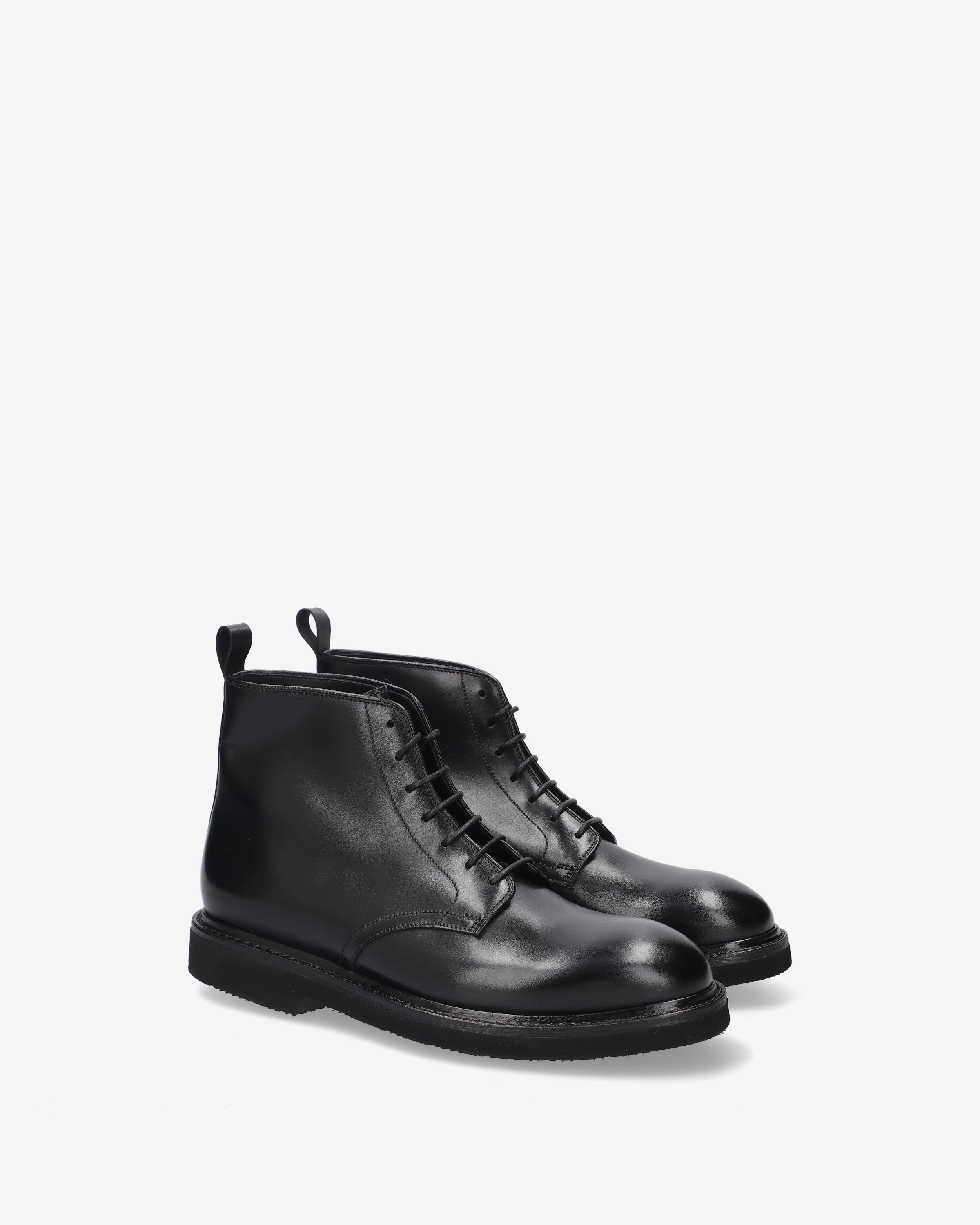 Premiata boots homme cuir noir cousu Goodyear
