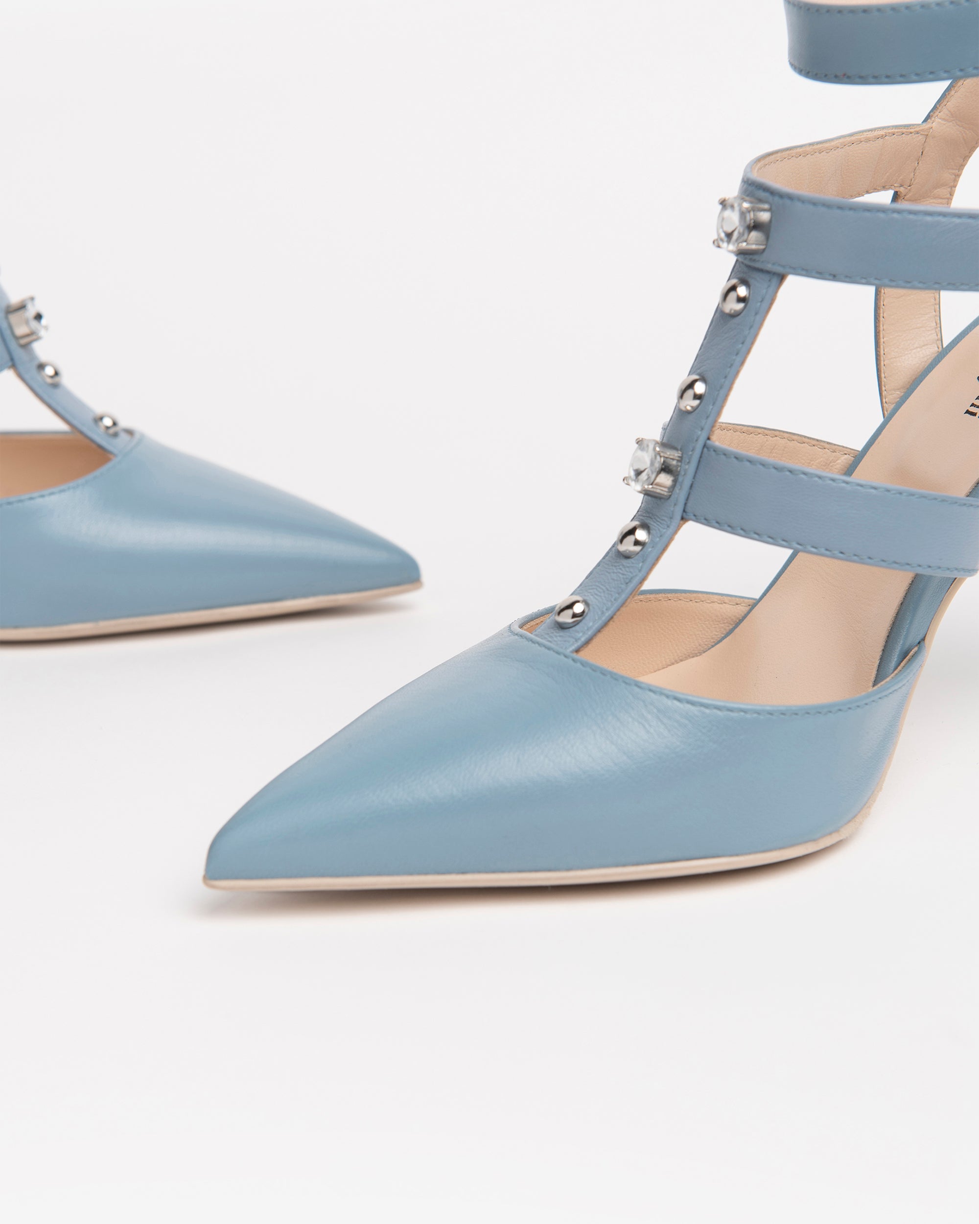 Nero Giardini Décolleté Escarpins cuir strass talon 9,5 cm